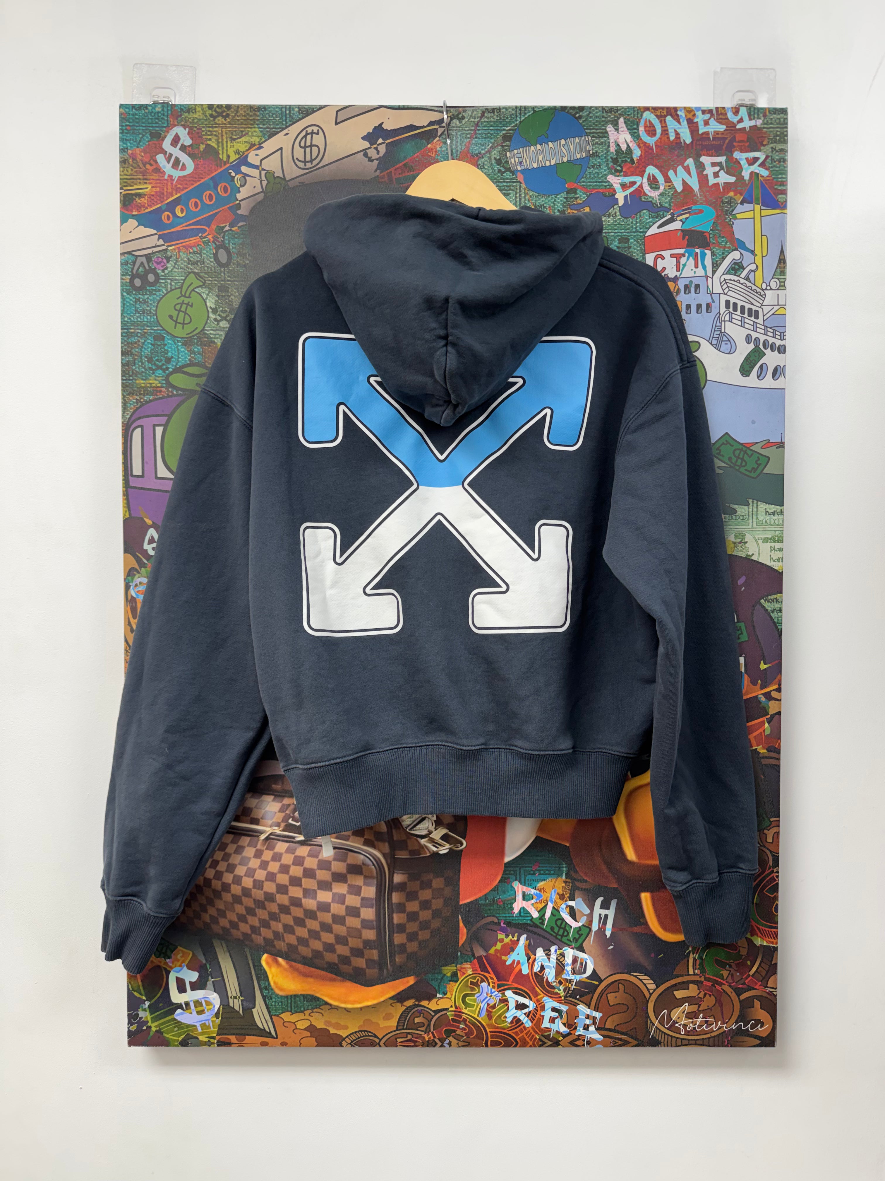Off White Navy White Hoodie