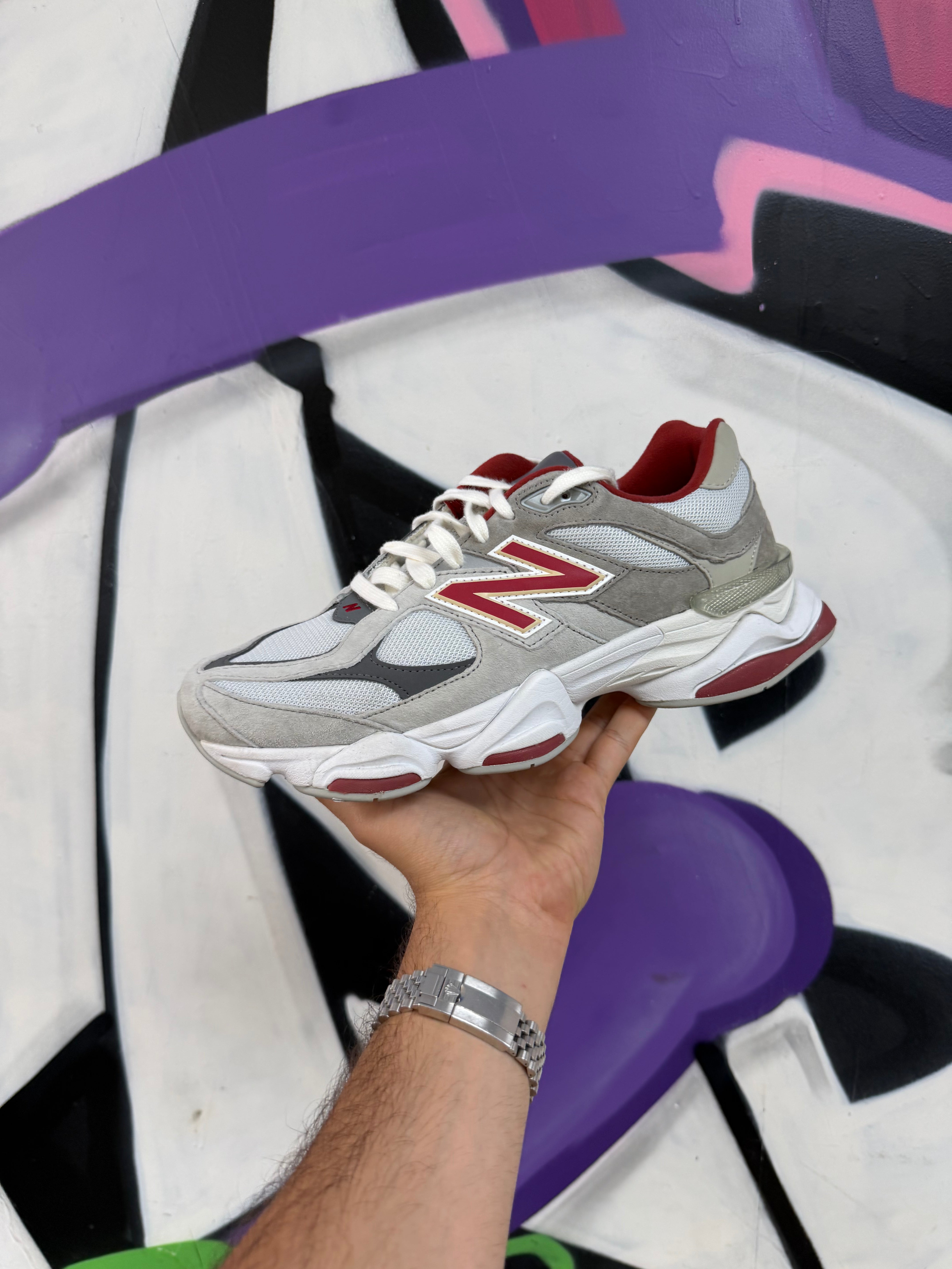 New Balance Grey Red 9060 Sneakers