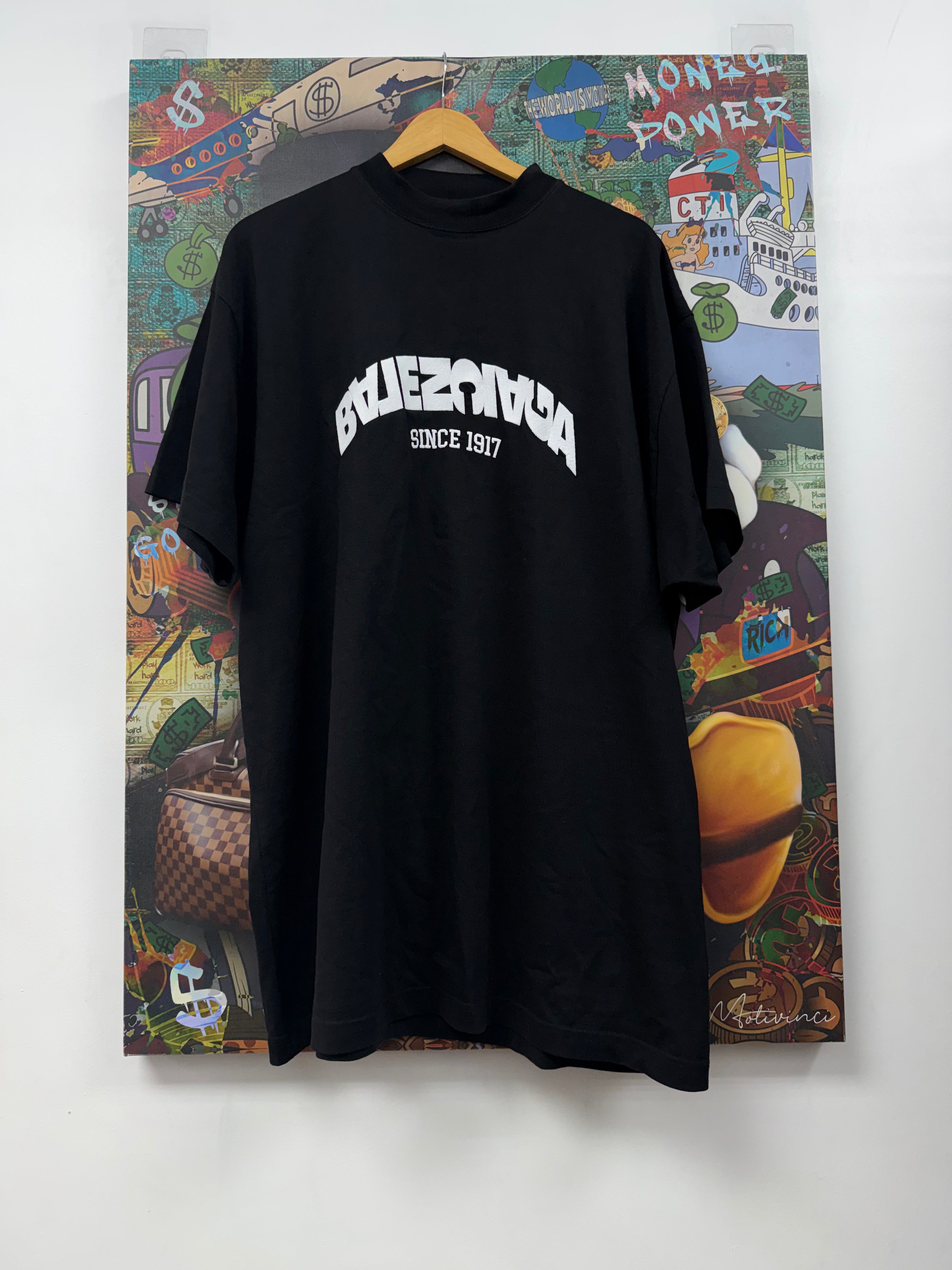 Balenciaga Black White Bouncing Logo Tee