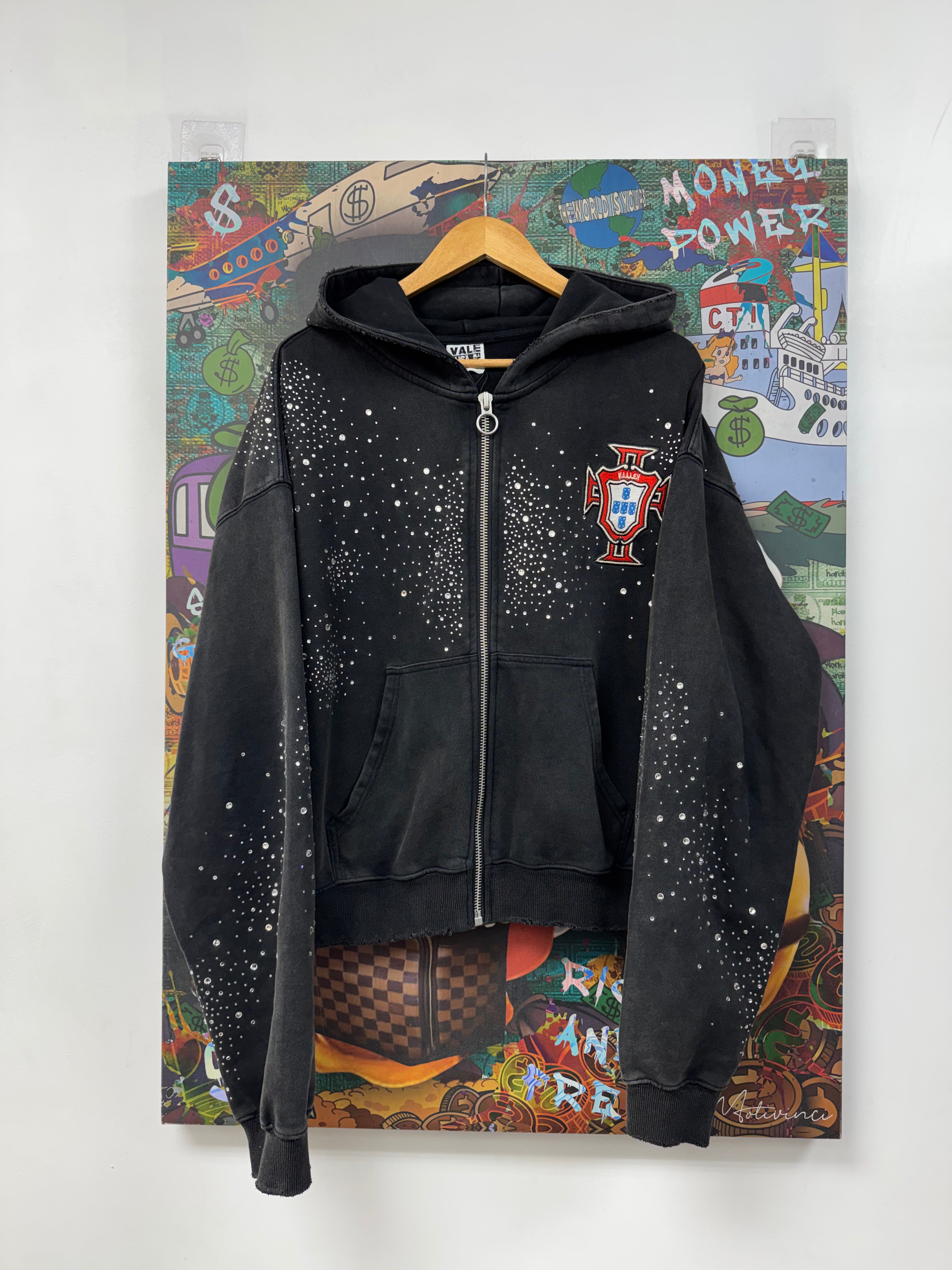 Vale Black Pluto Cluster Zip Up Hoodie