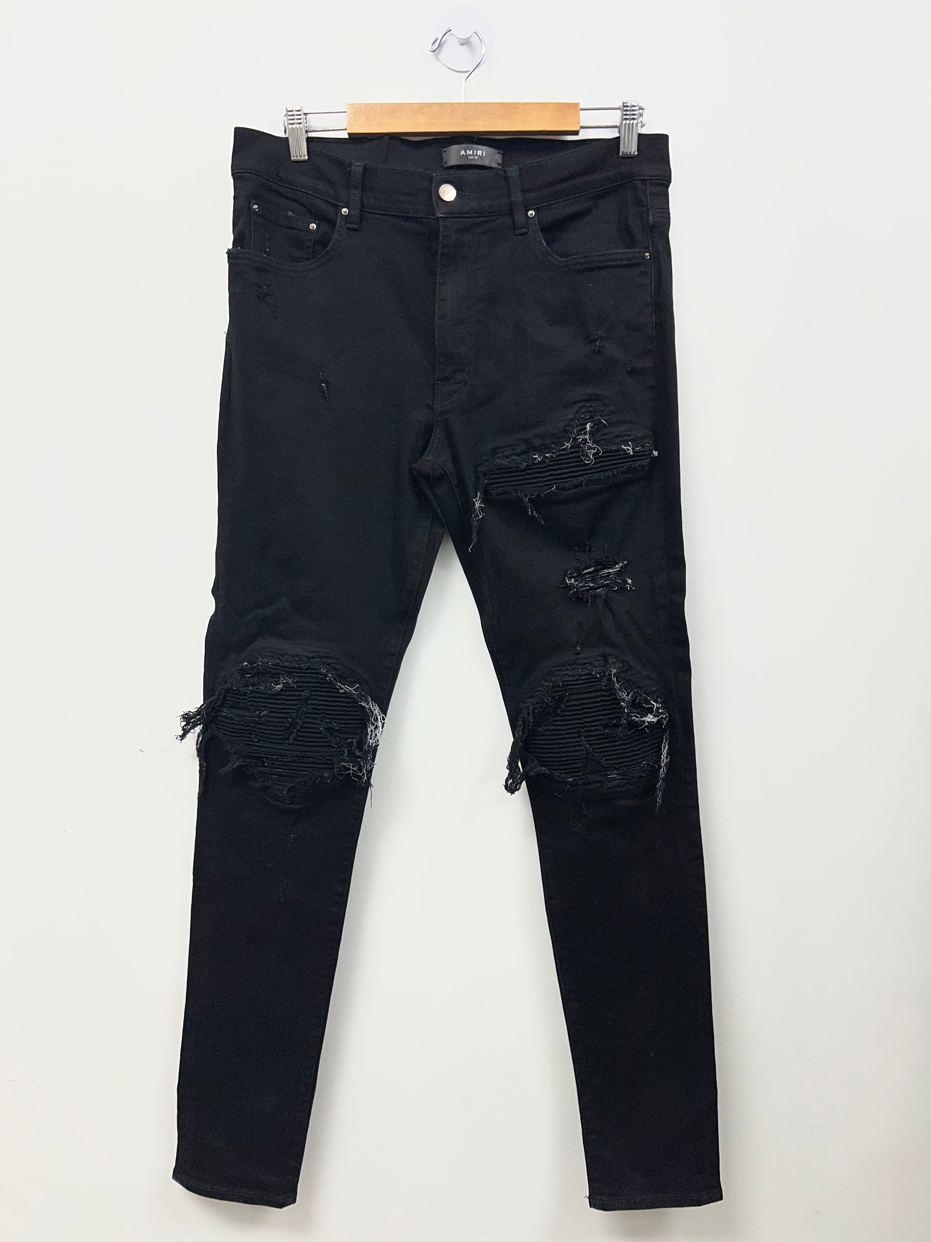 Amiri MX1 Black Broken OG Patch Jeans