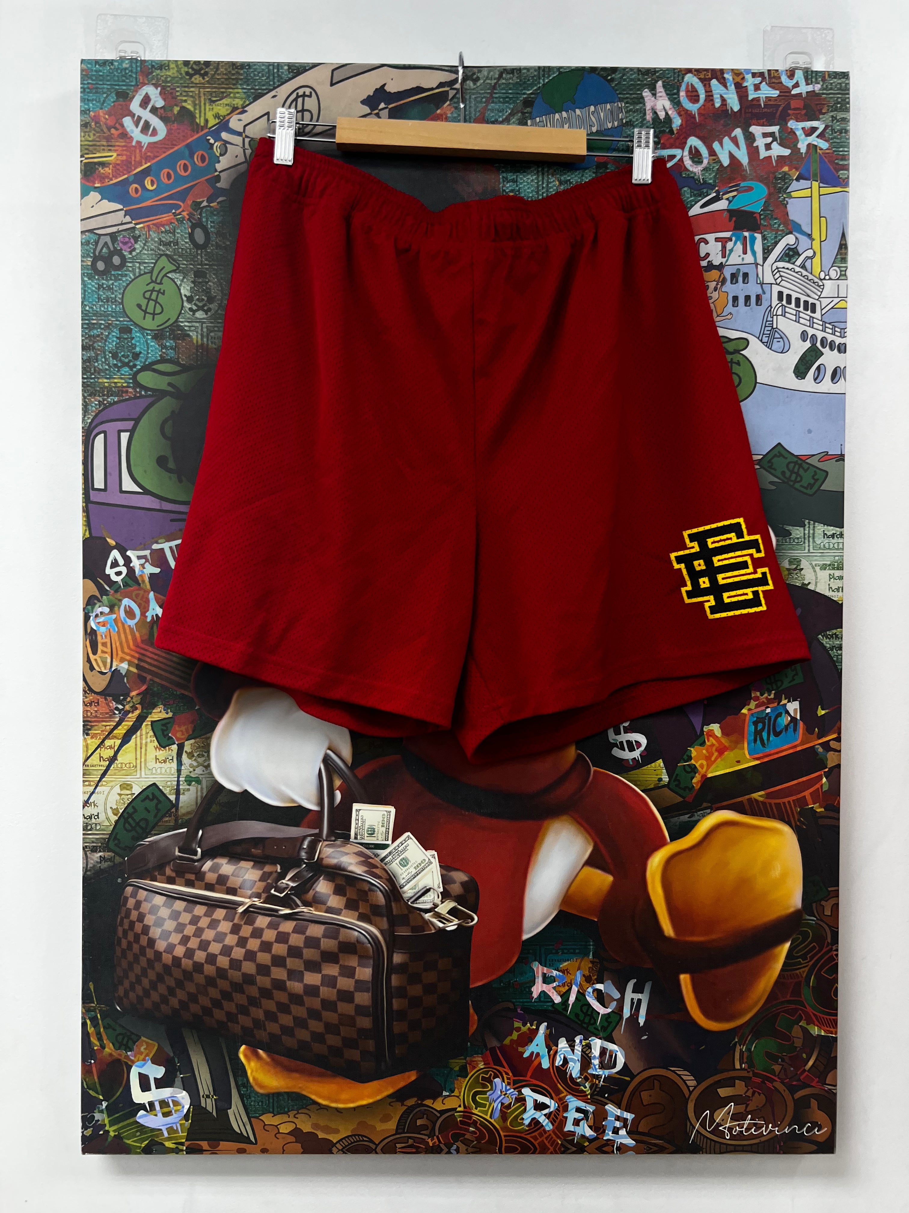 Eric Emanuel Red Yellow Black Shorts