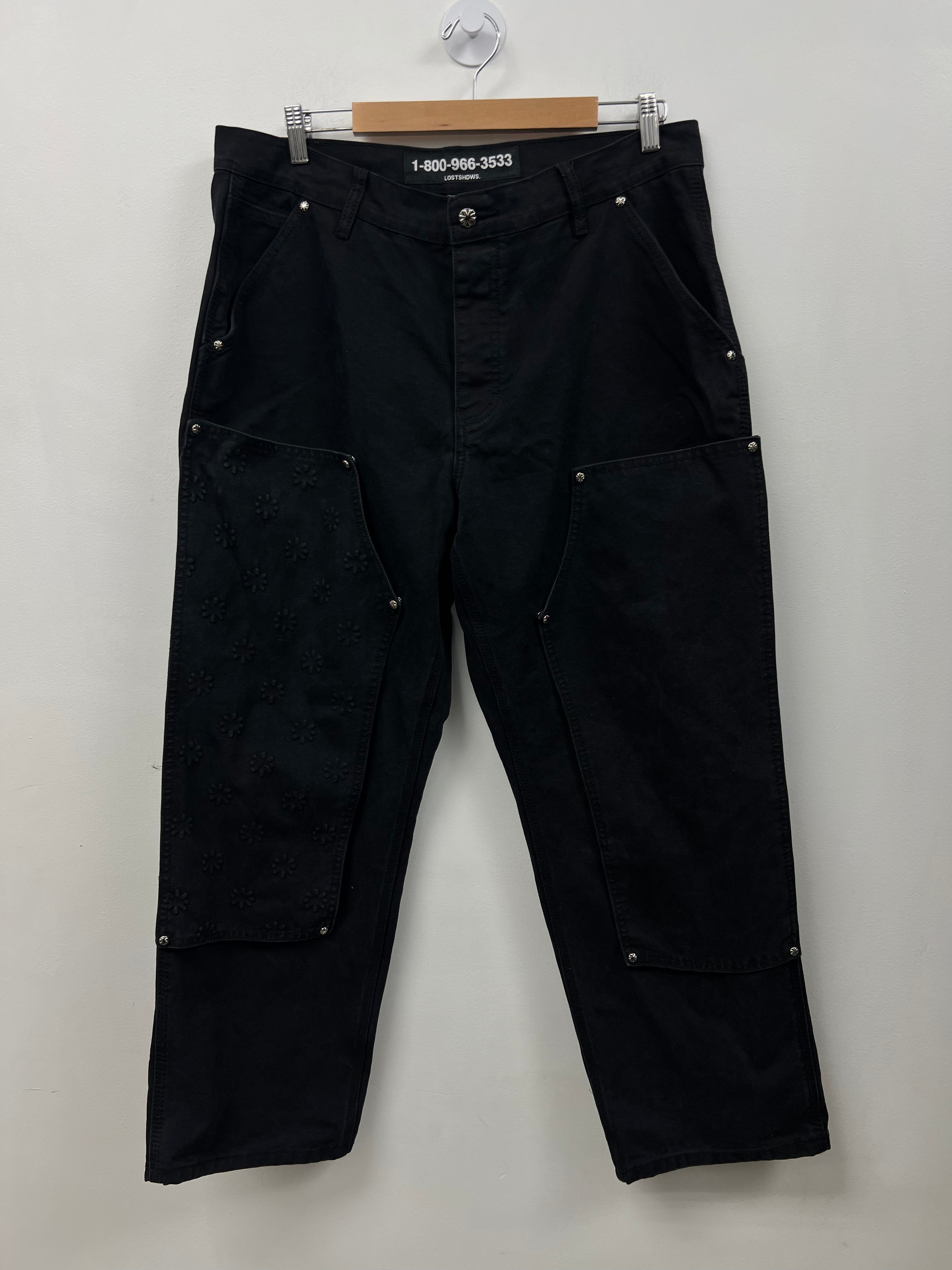 LOSTSHDWS Black Double Knee Carpenter Jeans