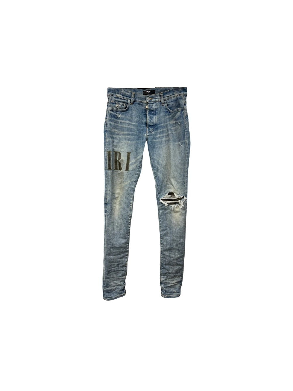 Amiri Camo Side Logo Light Wash Jeans