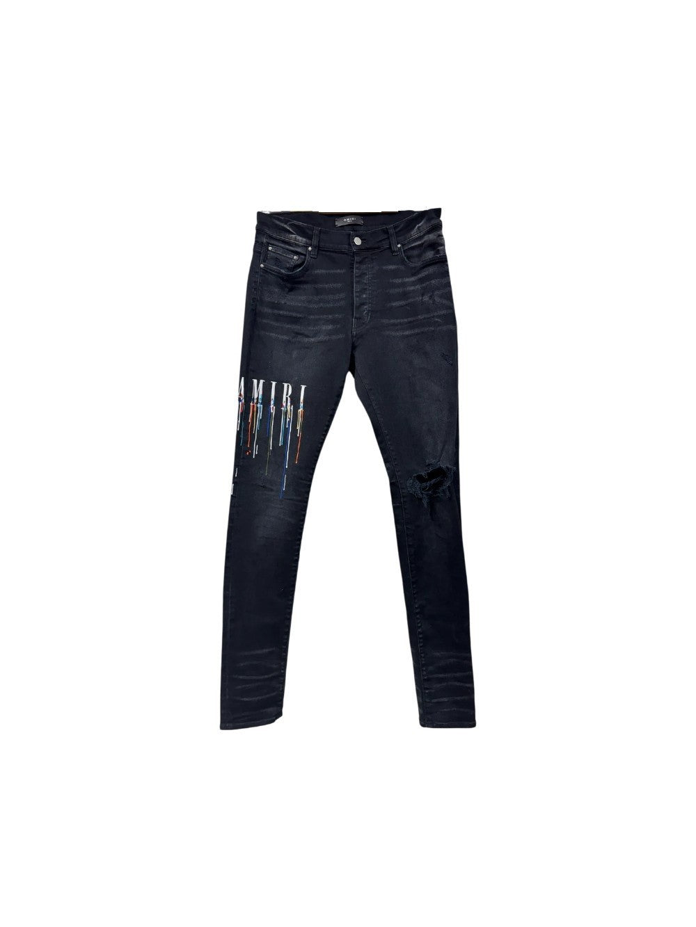 Amiri Paint Drip Black Wash Jeans