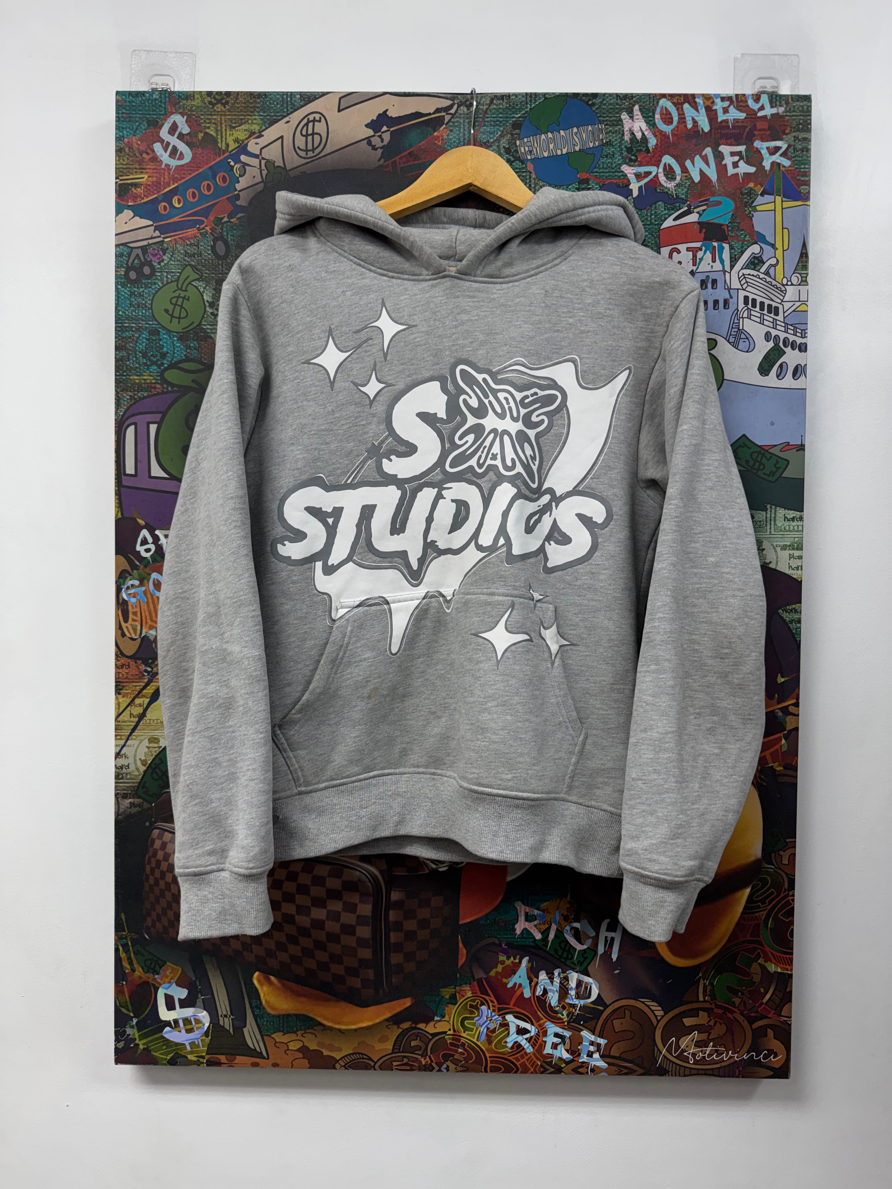 SB Studios Grey White Hoodie