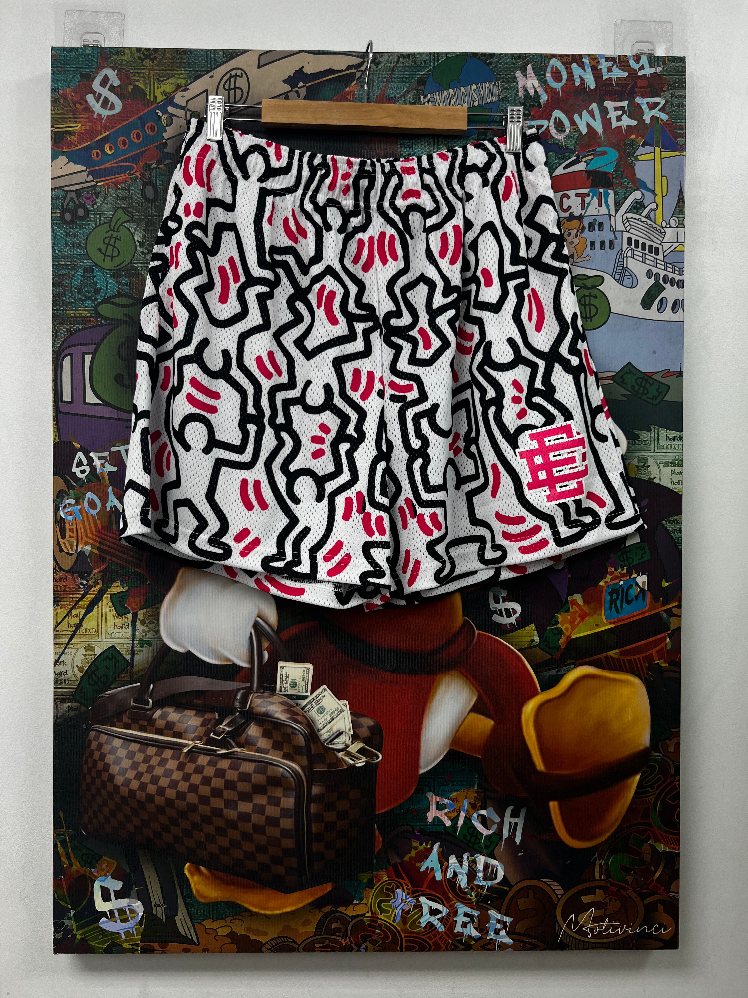 Eric Emanuel White Keith Haring Shorts