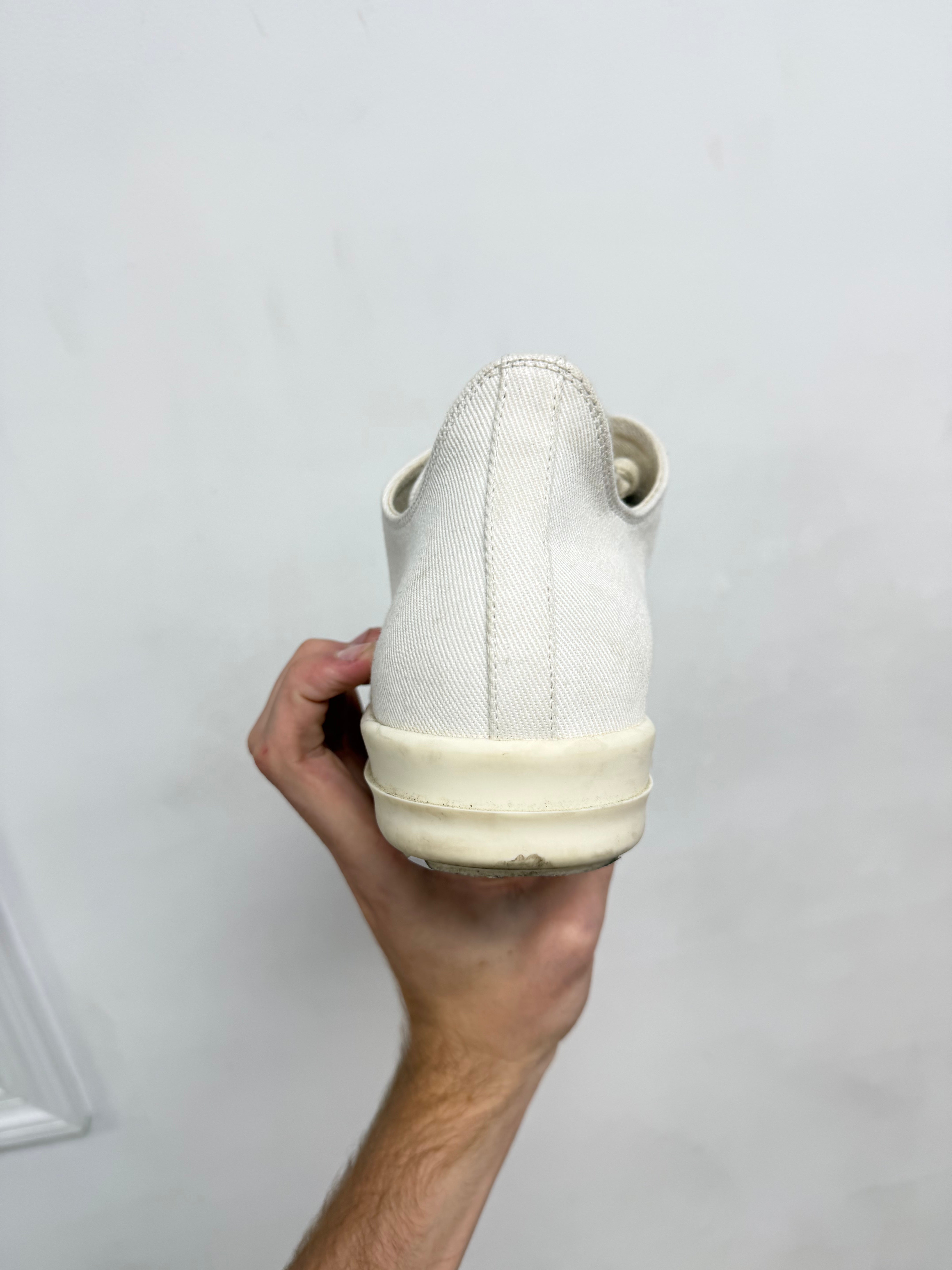 Rick Owens Cream Milk Ramone Low Sneakers