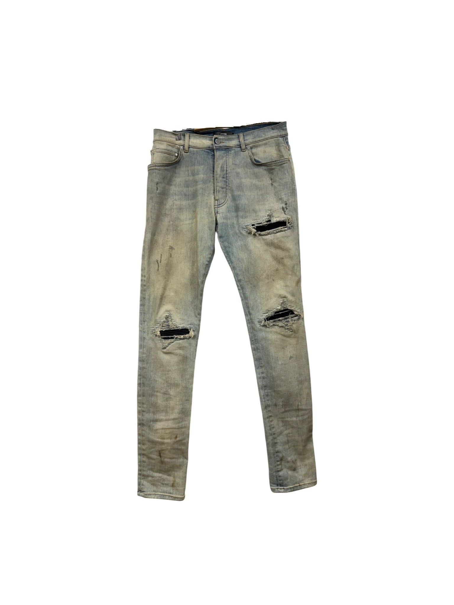 Amiri MX1 Suede Patch Perfect Antique Navy Jeans