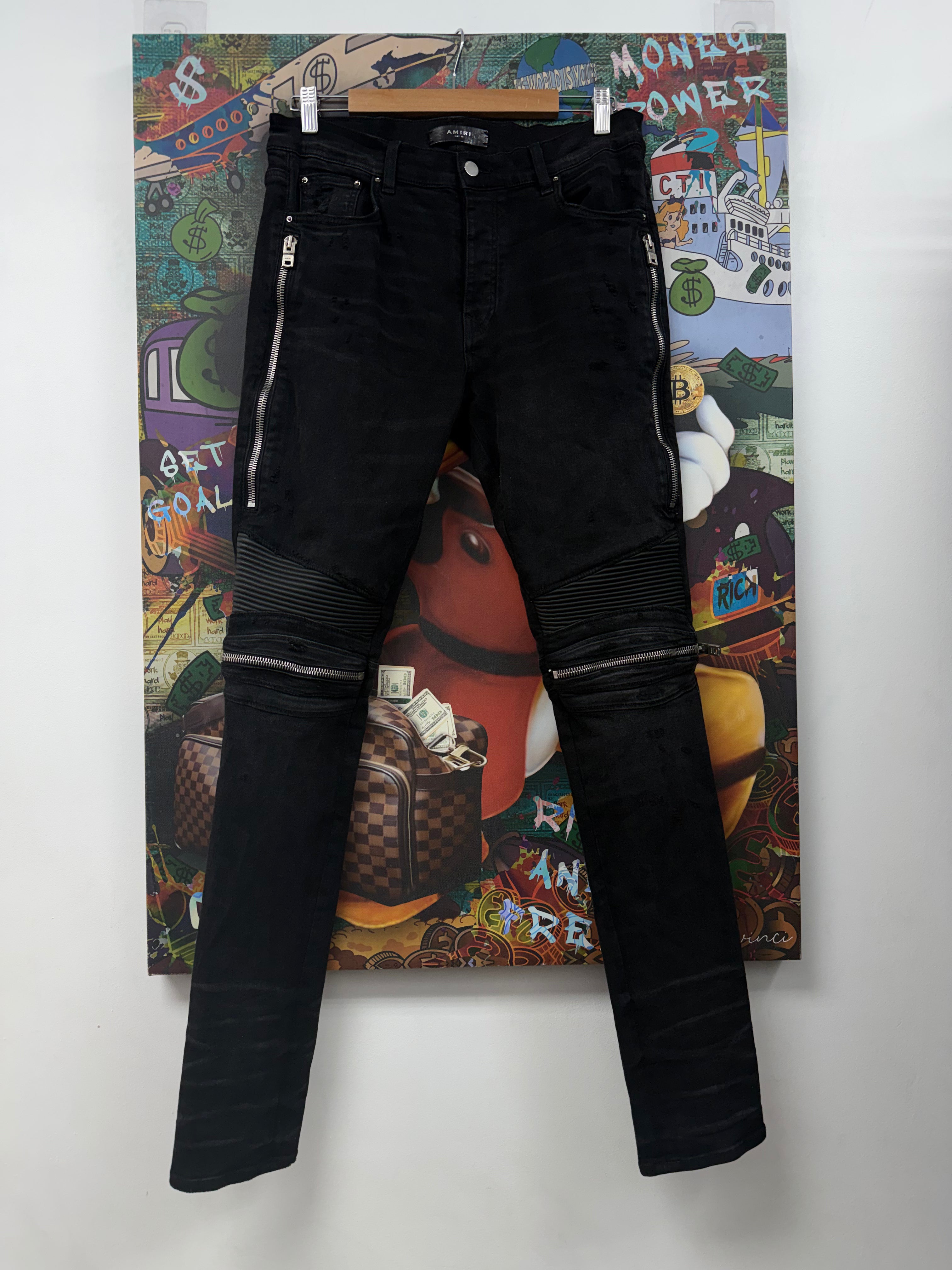 Amiri MX2 Black Black Patch Jeans