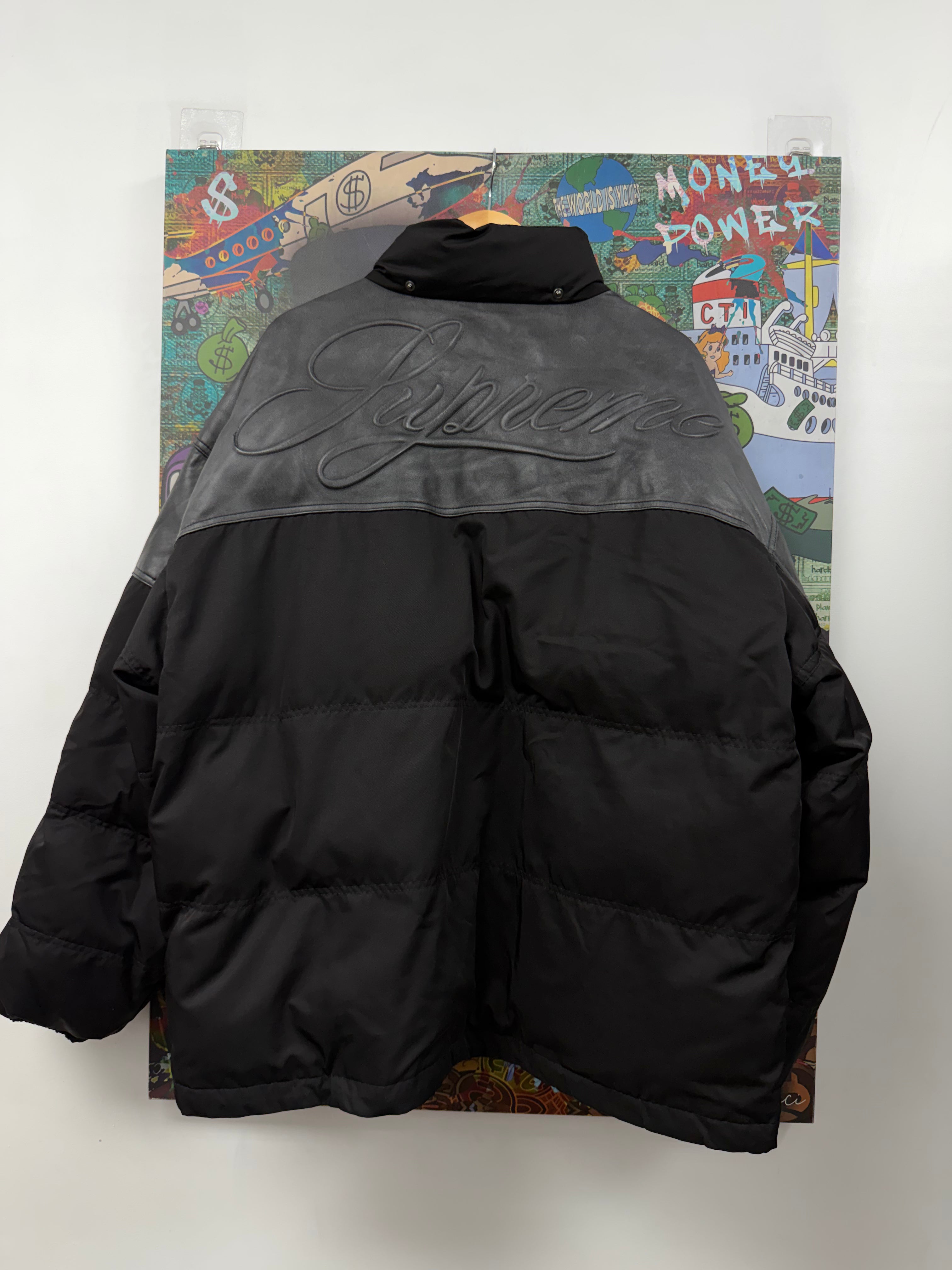 Supreme Black Leather Back Jacket