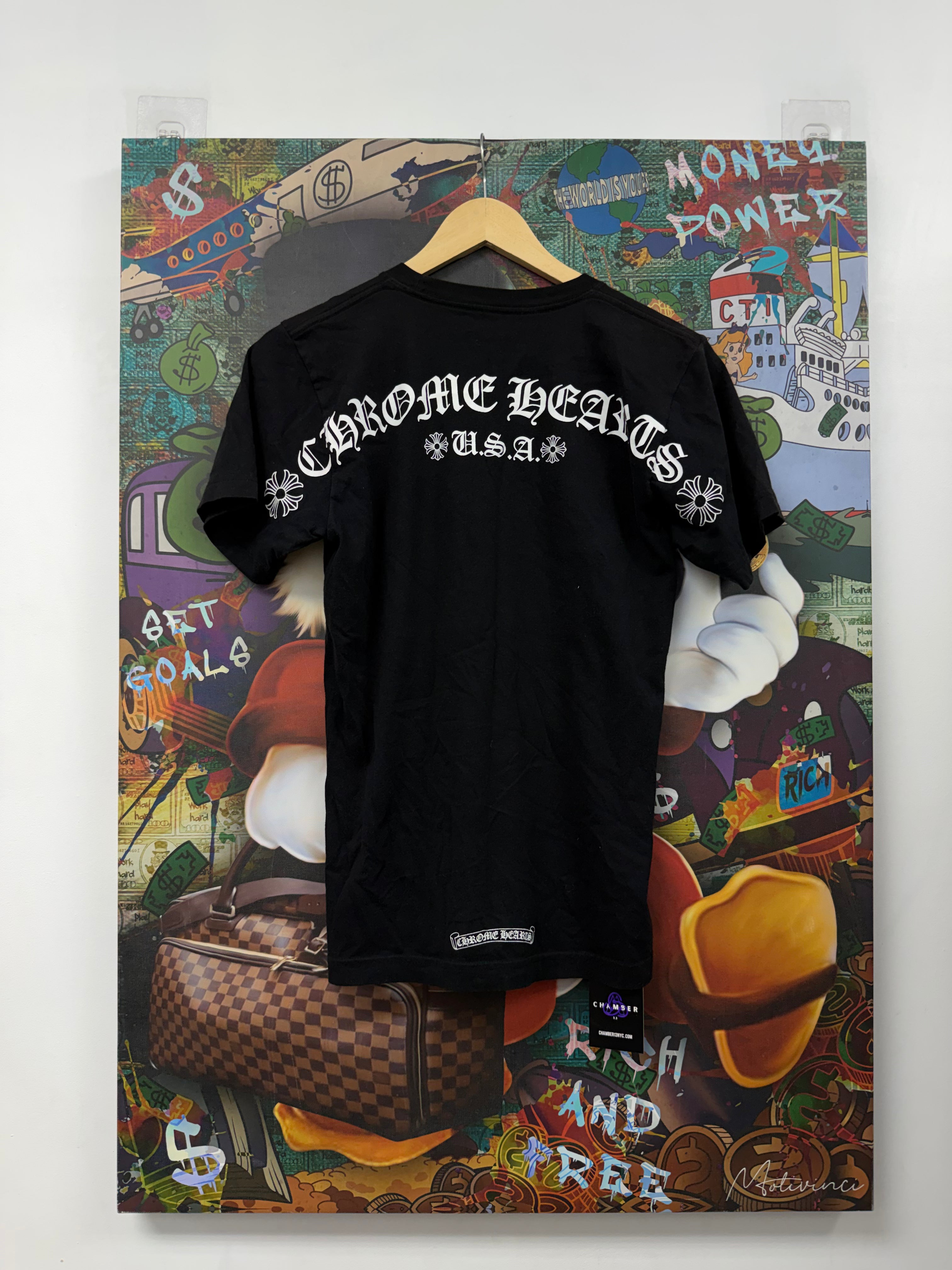 Chrome Hearts Black USA Shoulder Logo Tee