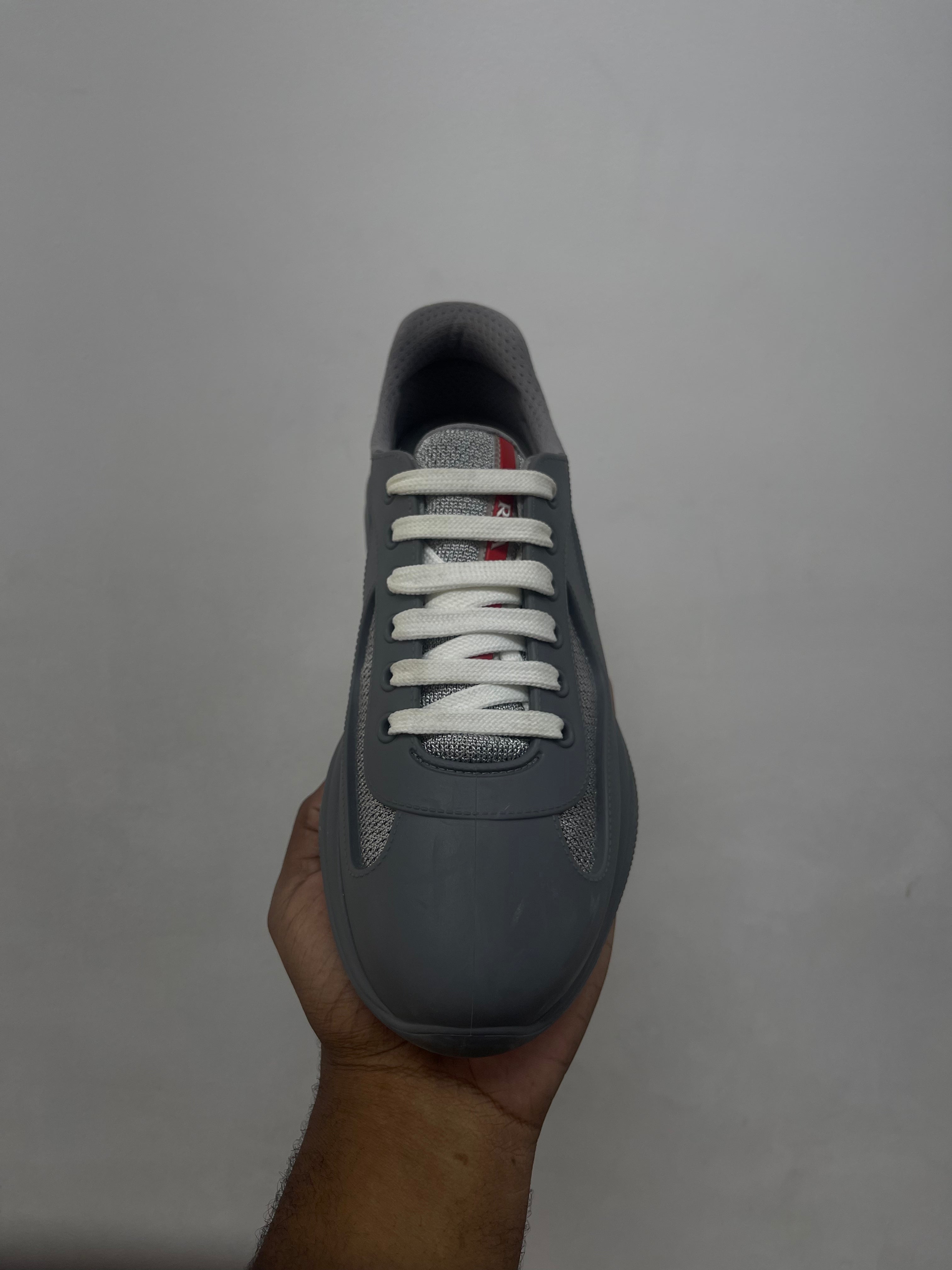 Prada Grey Rubber Cups Sneakers