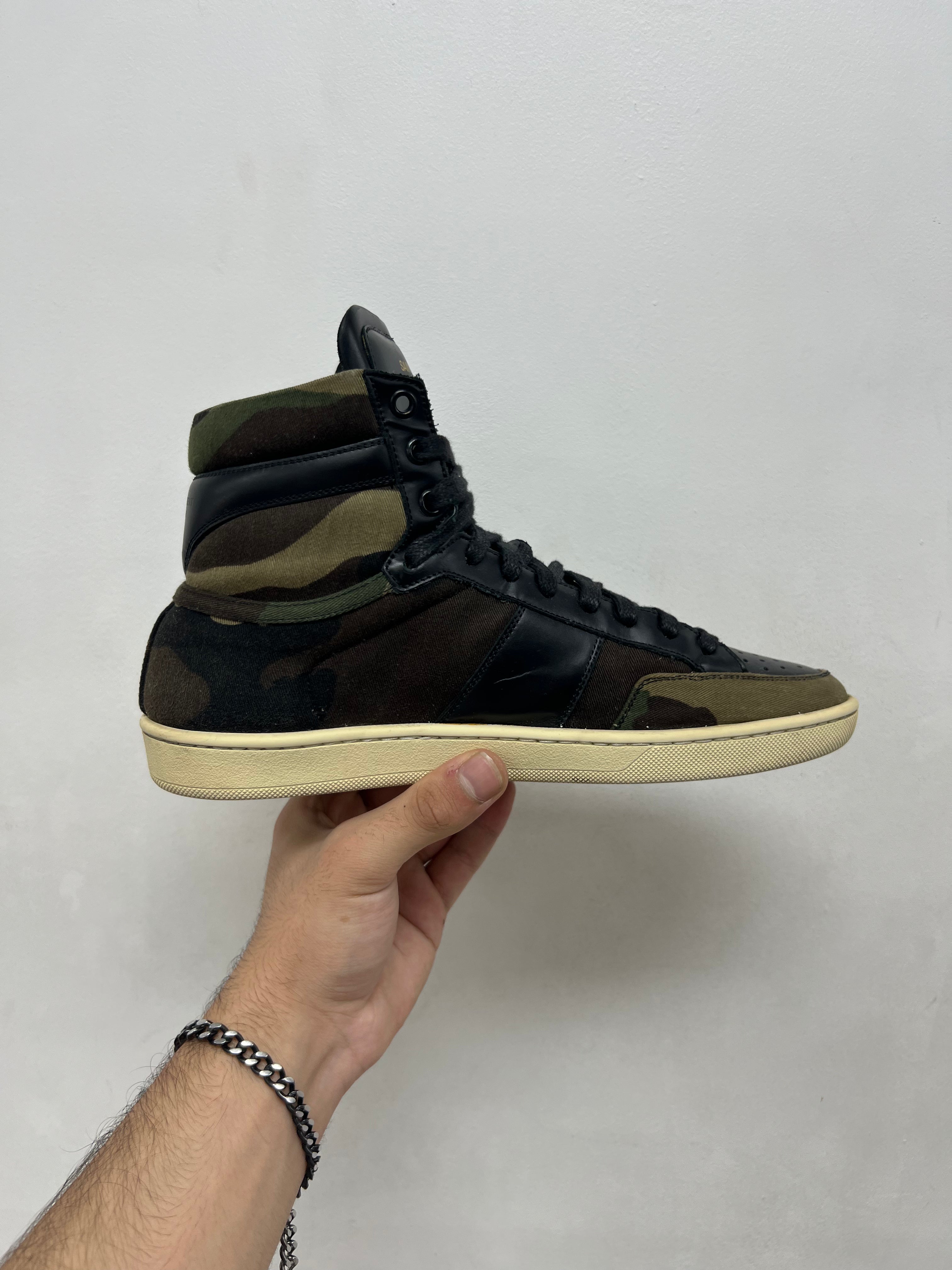 YSL SL 10H Camo Hi Top Sneakers