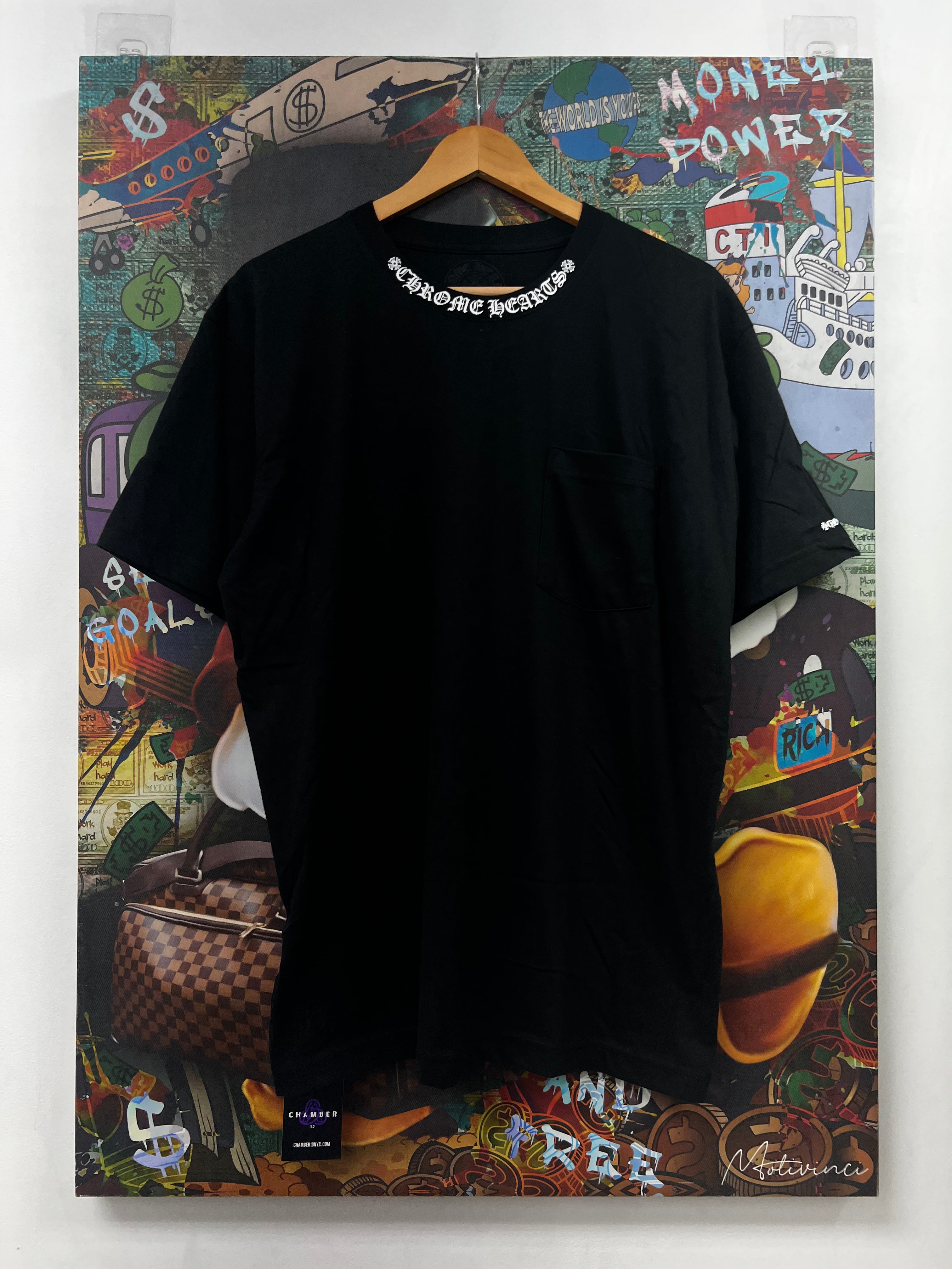 Chrome Hearts Black White Neck Logo Tee