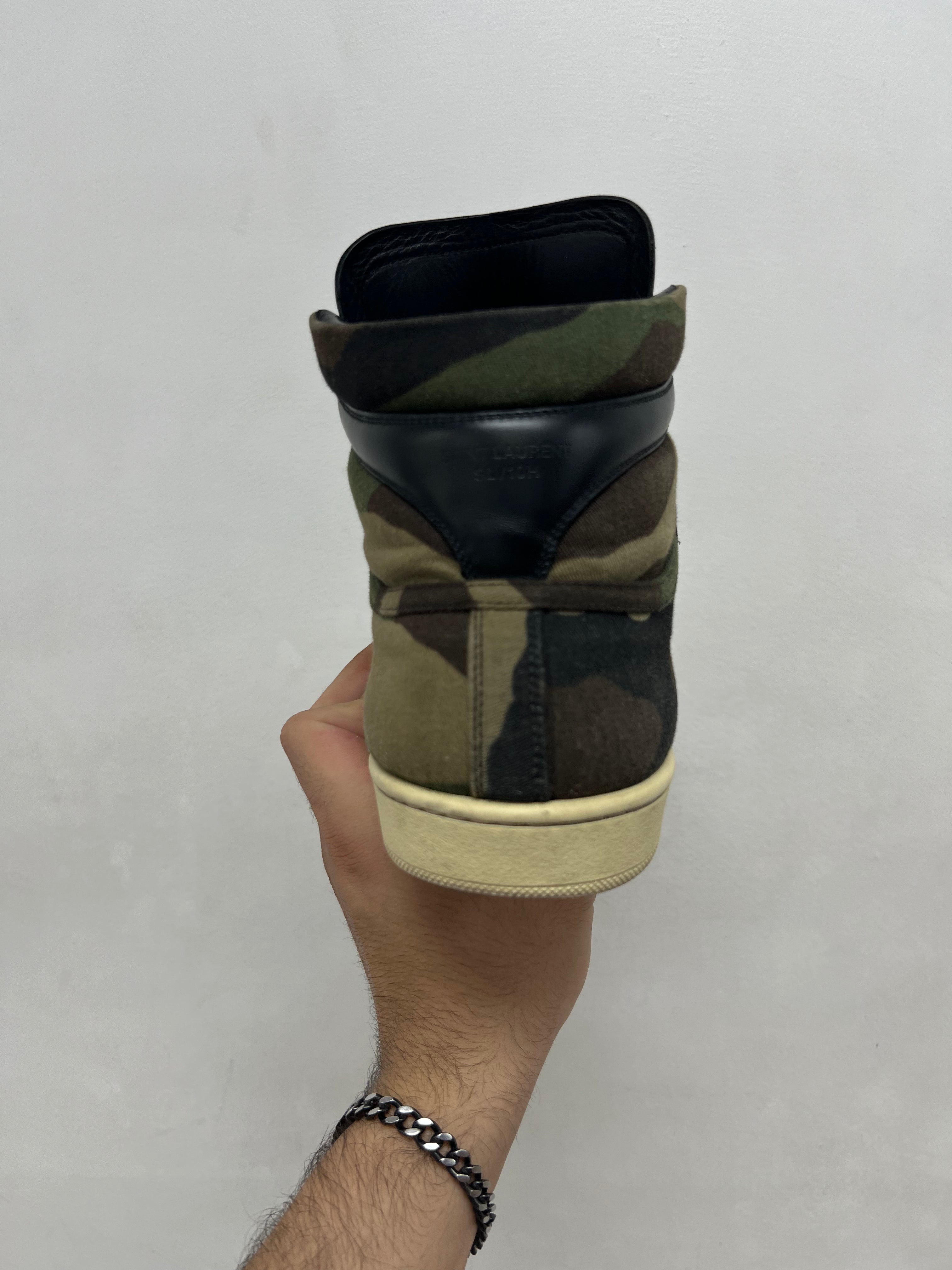YSL SL 10H Camo Hi Top Sneakers