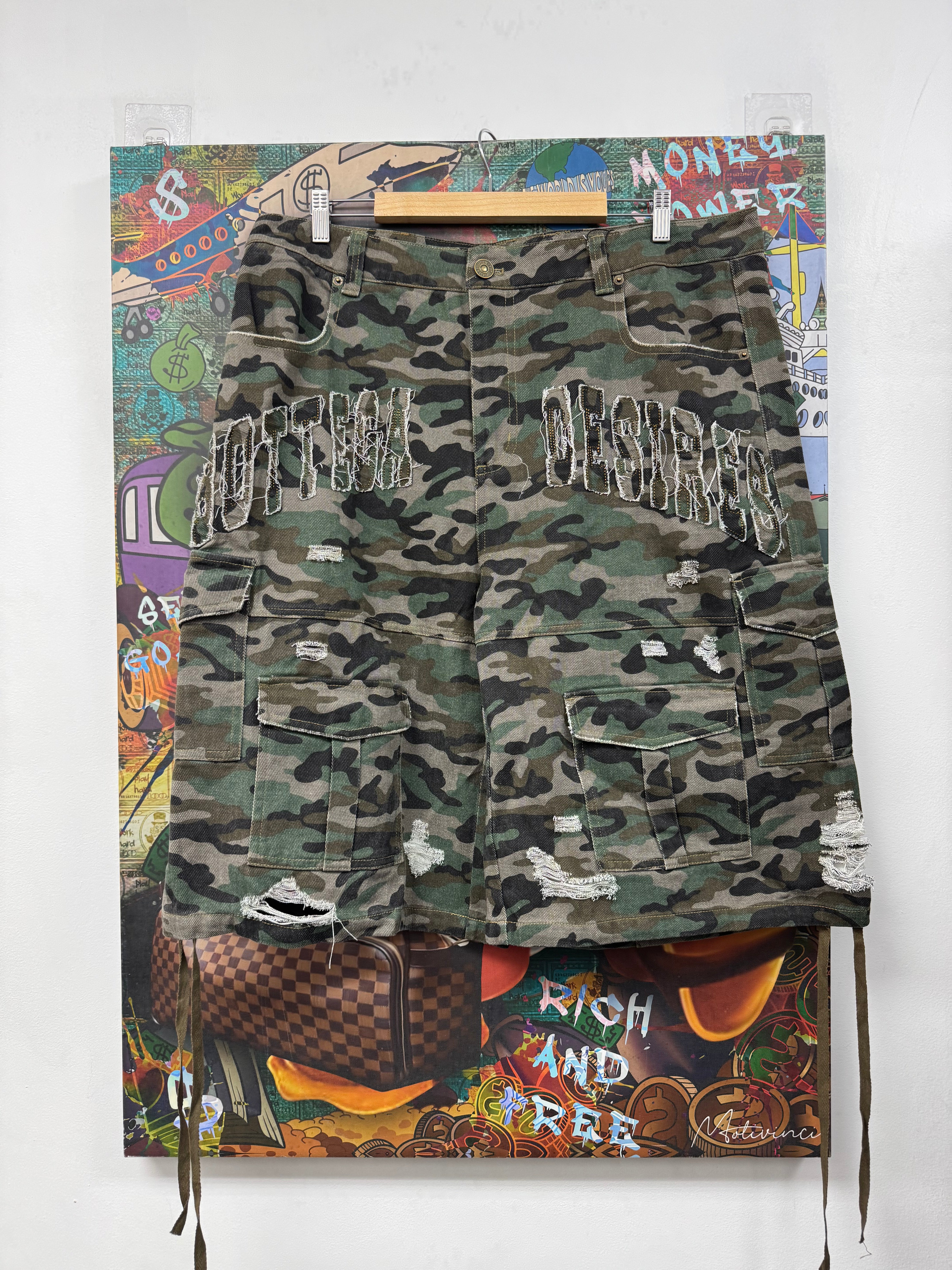 Bottega Desires Camo Shorts