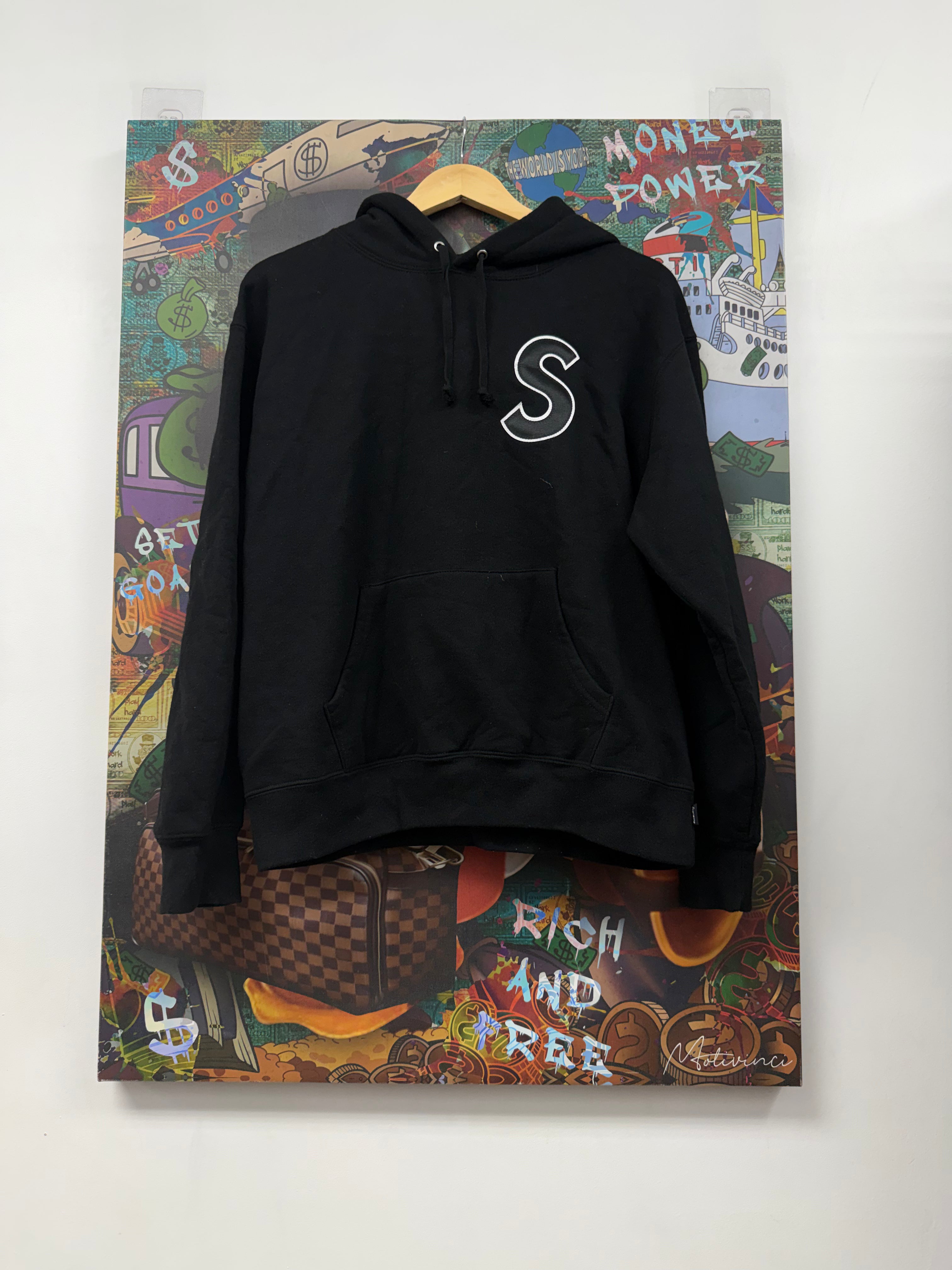 Supreme Black S Logo Hoodie