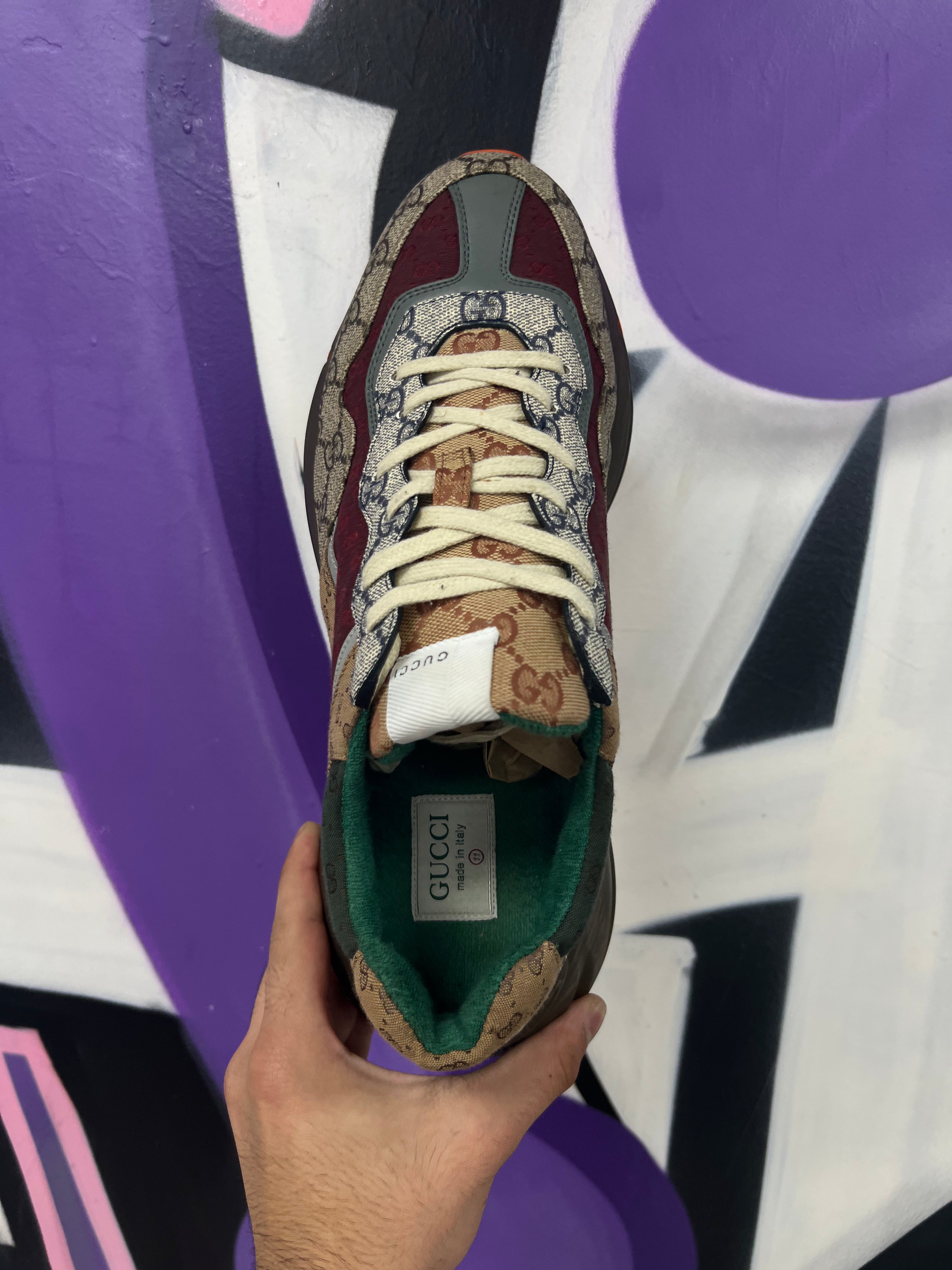Gucci Brown Orange Rython Sneakers