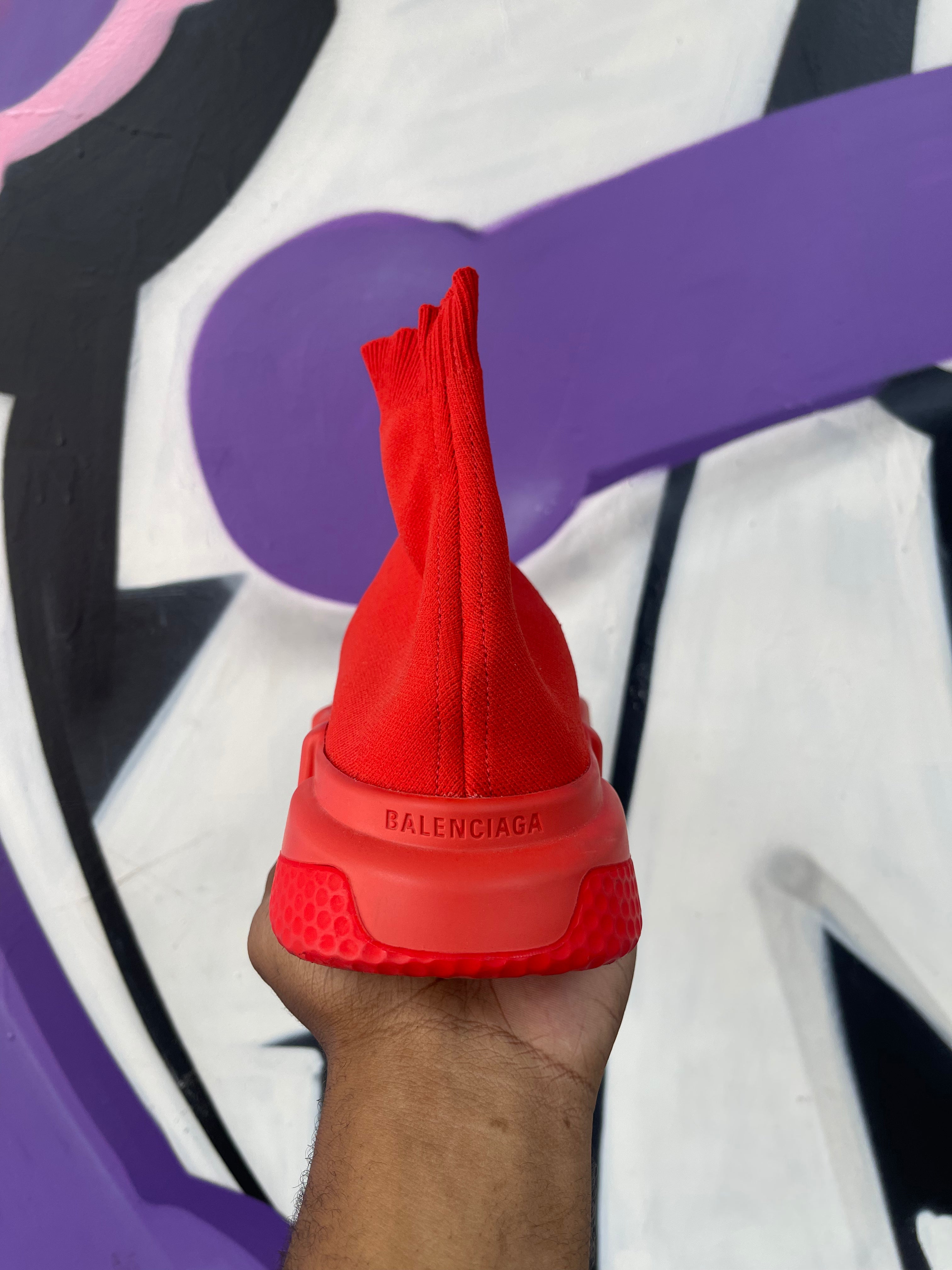 Balenciaga Red Sock Runner Sneakers