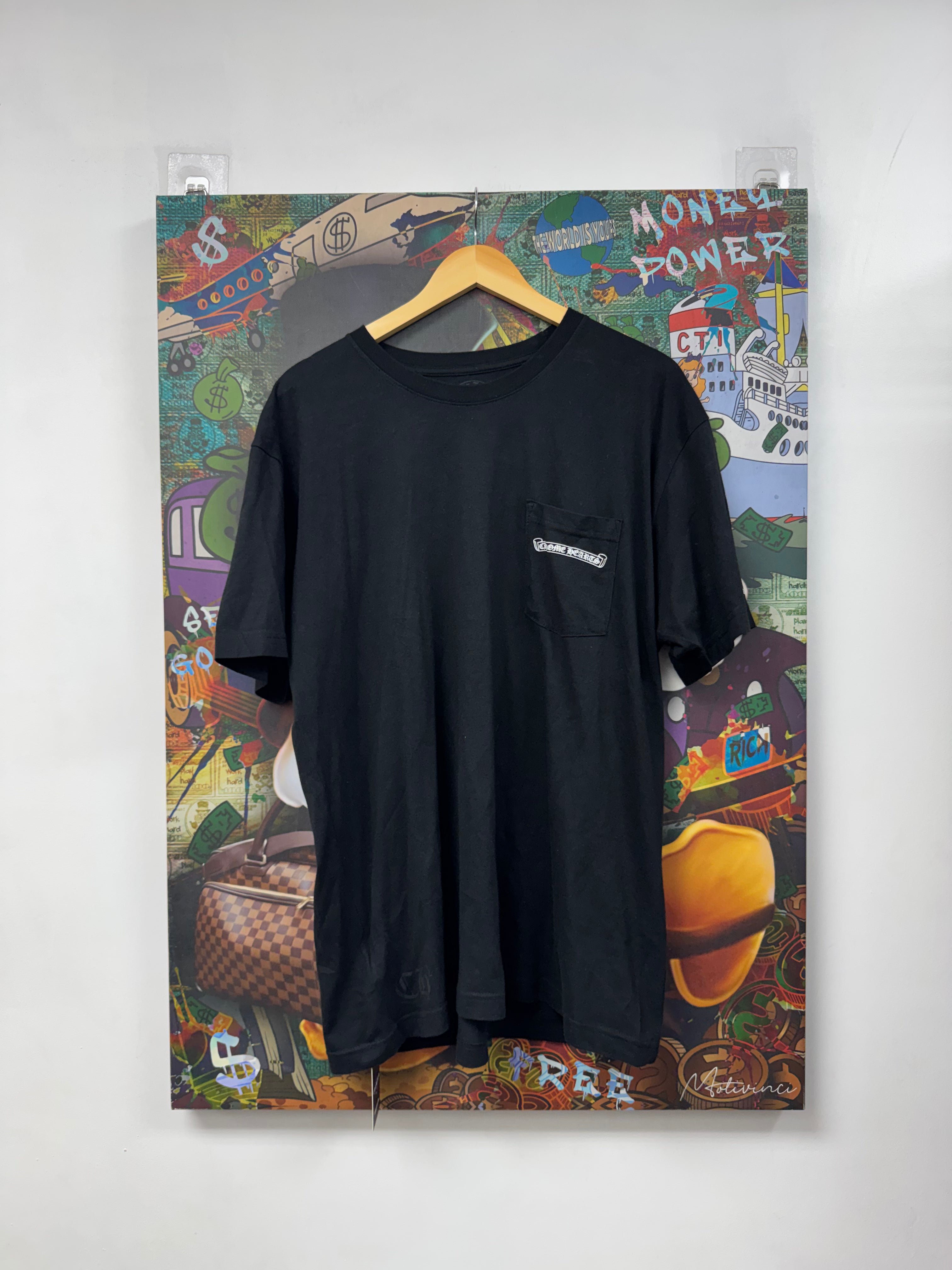 Chrome Hearts Black Scroll Logo Tee