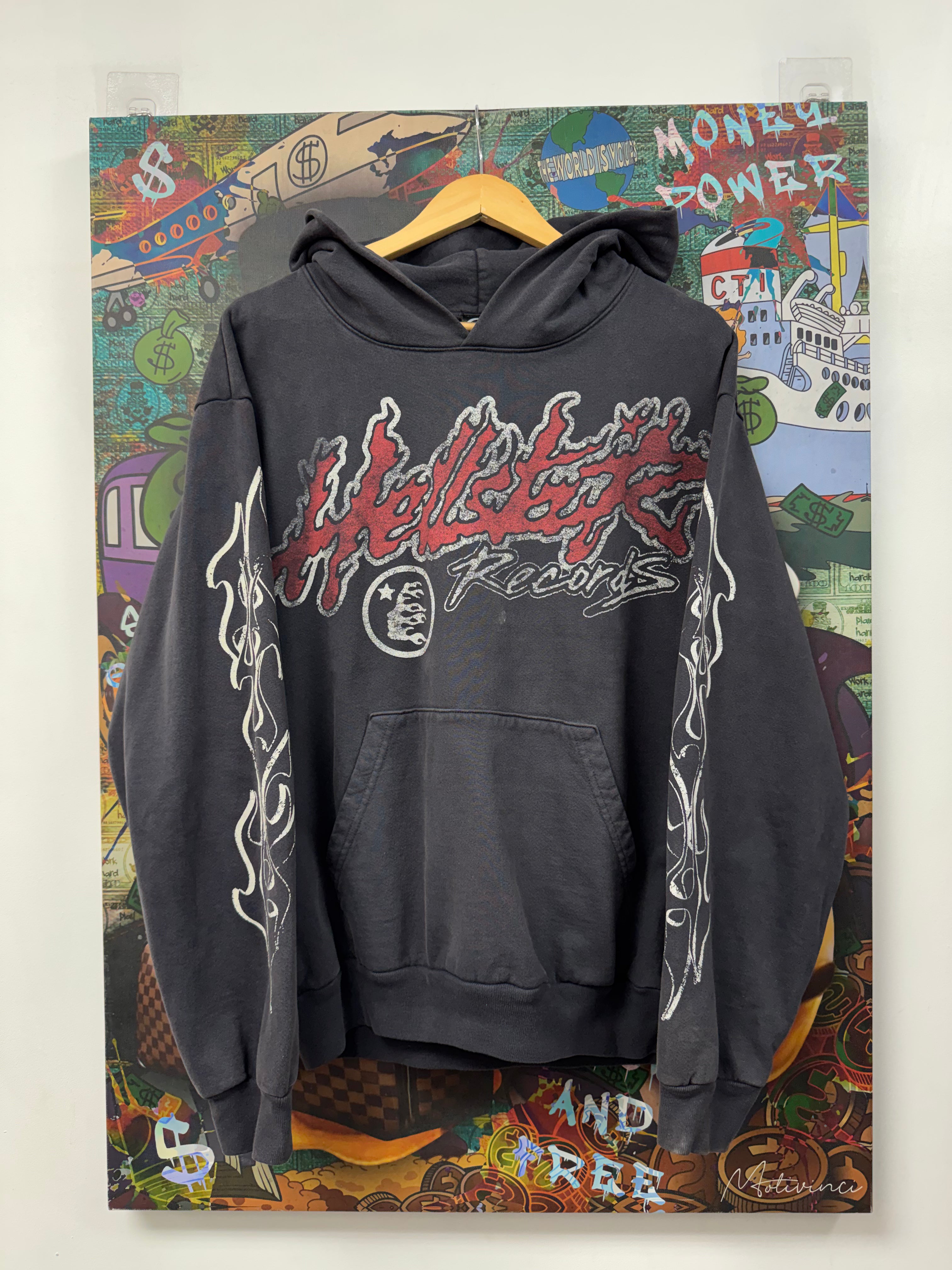 Hellstar Grey Wash Records Hoodie