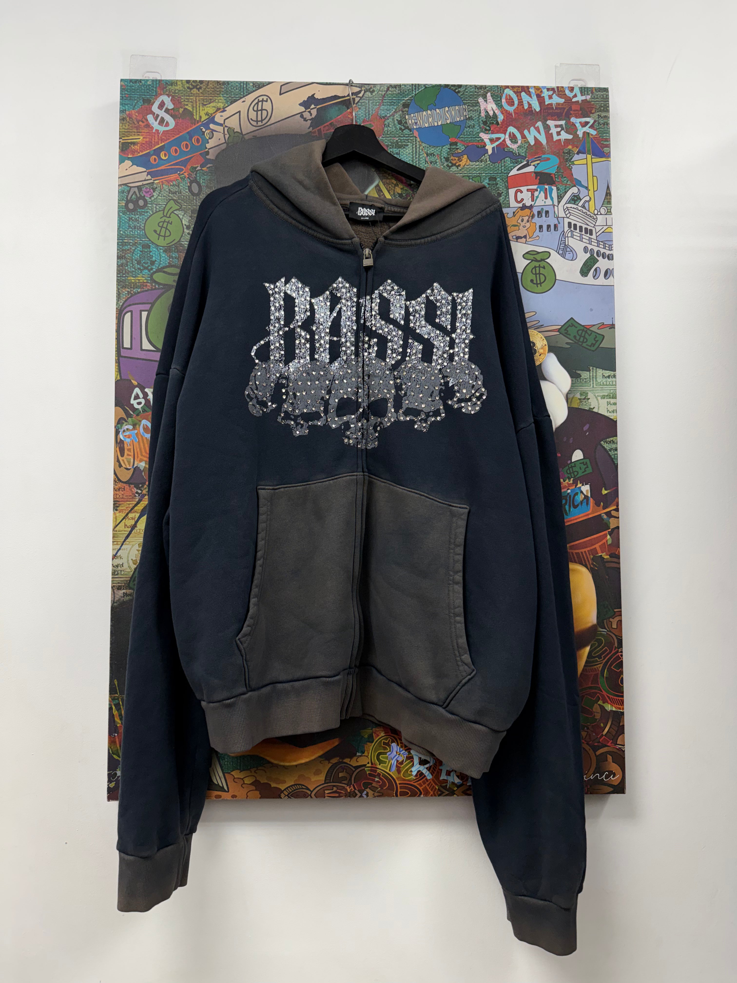 Bossi Navy Rhinestone Hoodie