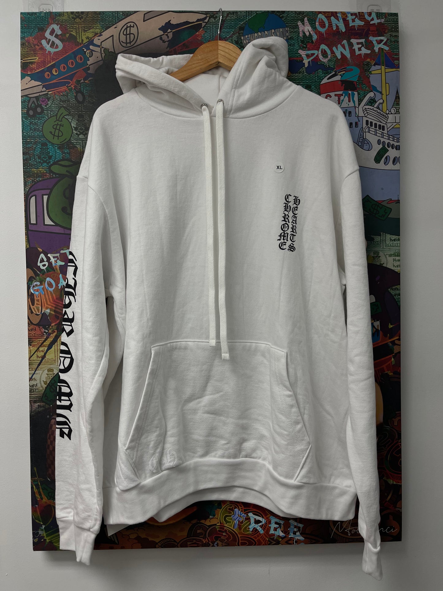 Chrome Hearts White Vertical Hoodie New With Tags
