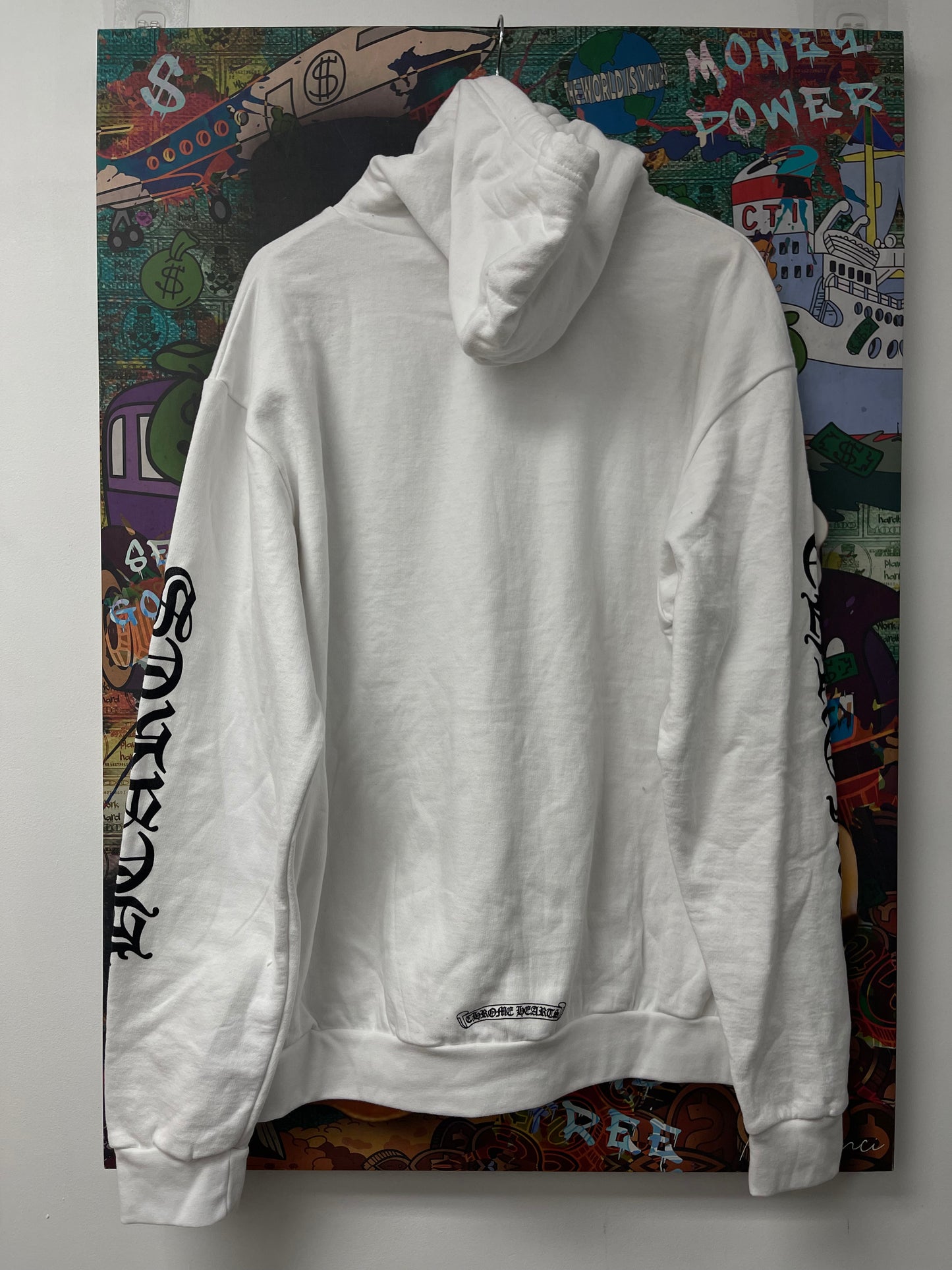 Chrome Hearts White Vertical Hoodie New With Tags