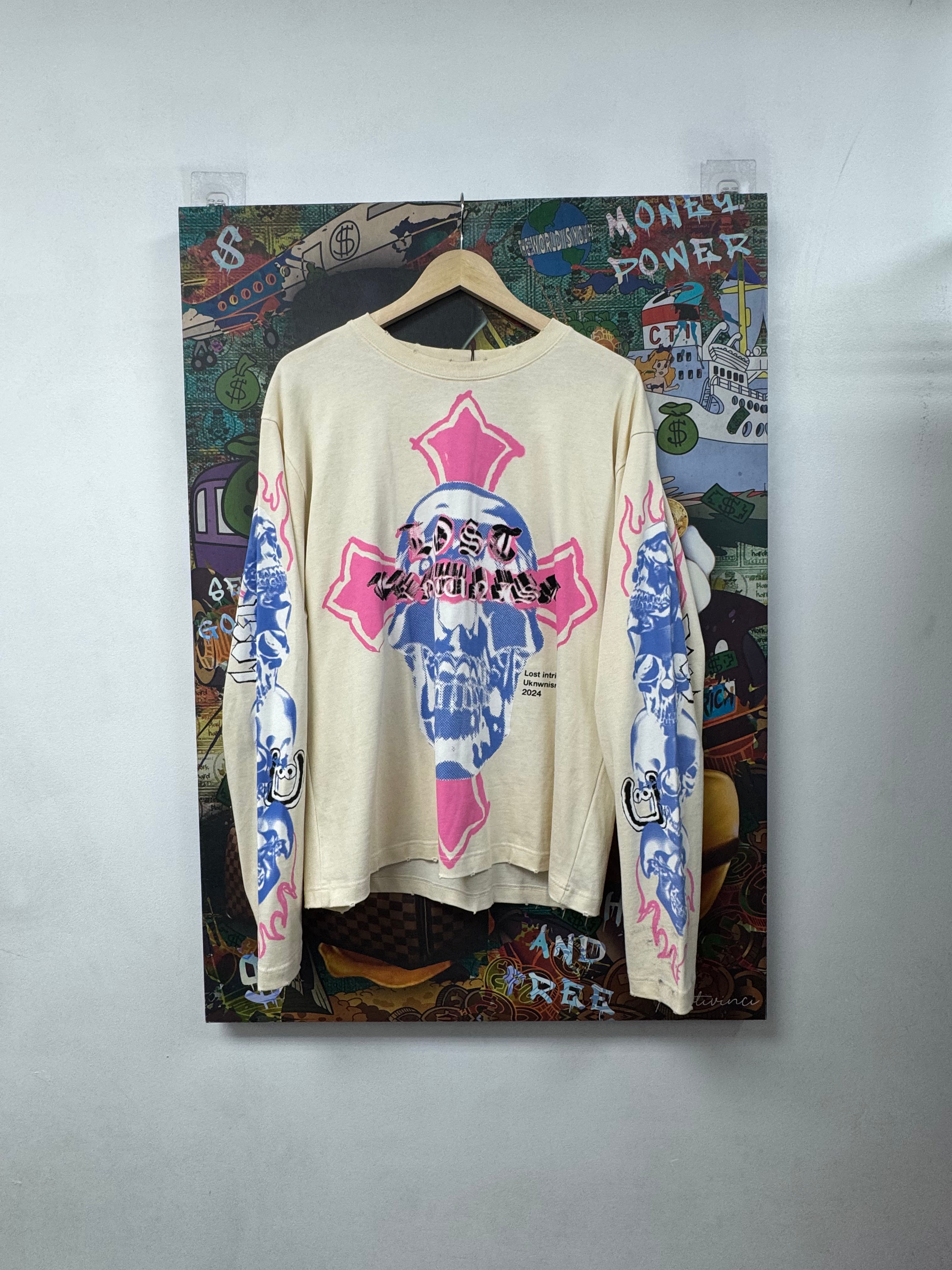 Lost Intricacy UKNWNISM Cream Pink Long Sleeve