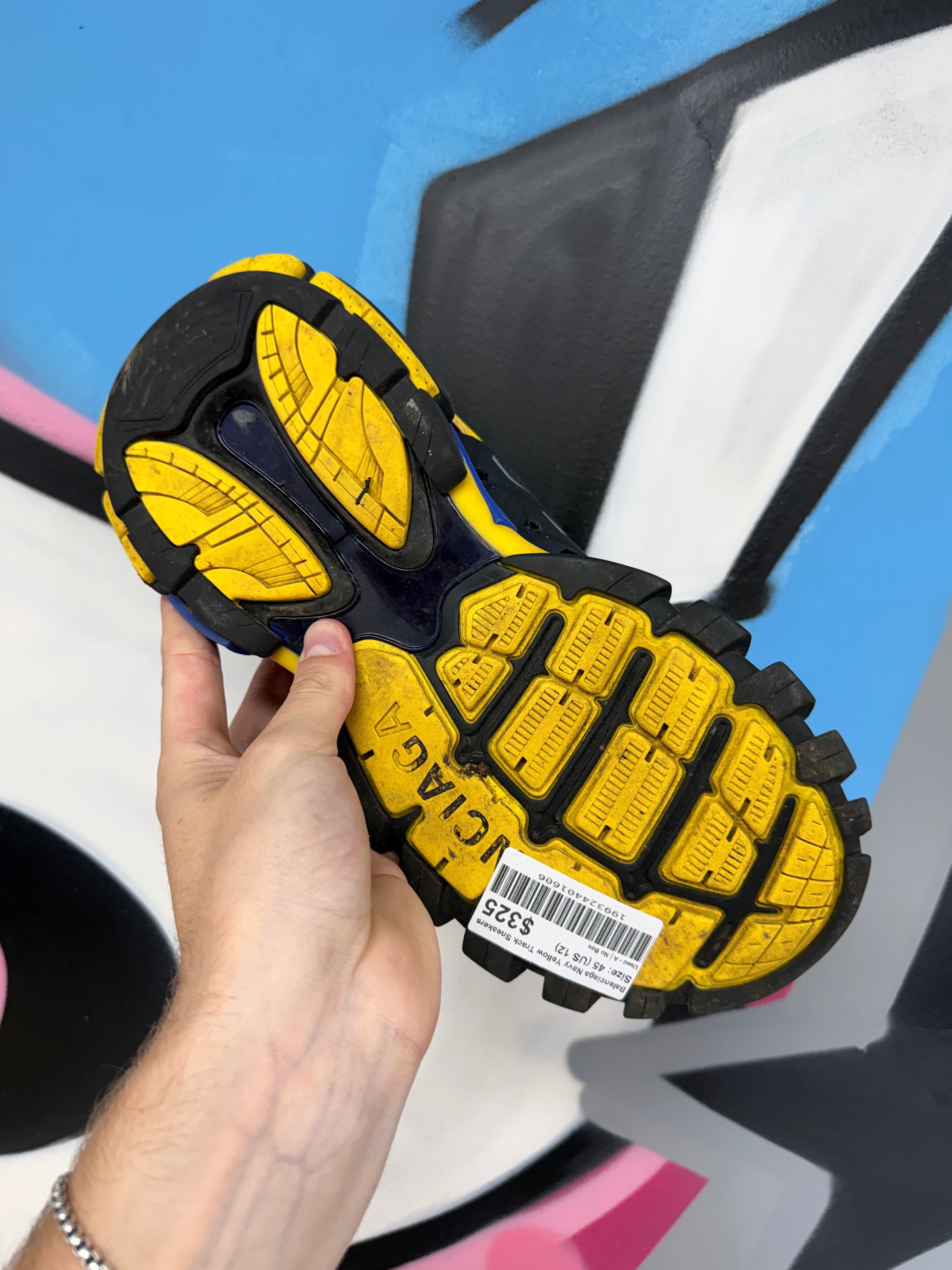 Balenciaga Navy Yellow Track Sneakers