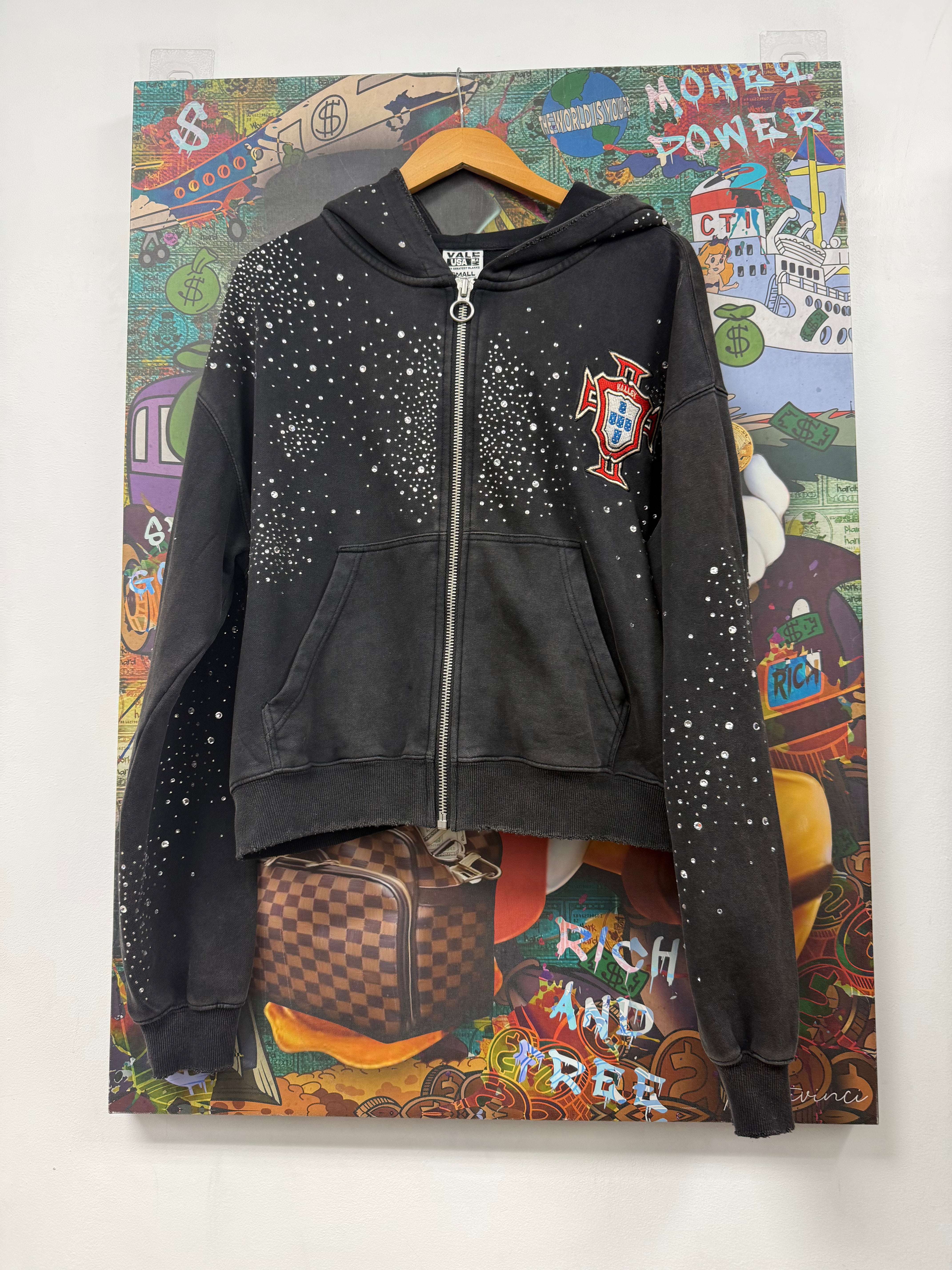 Vale Black Cluster Zip Up Hoodie