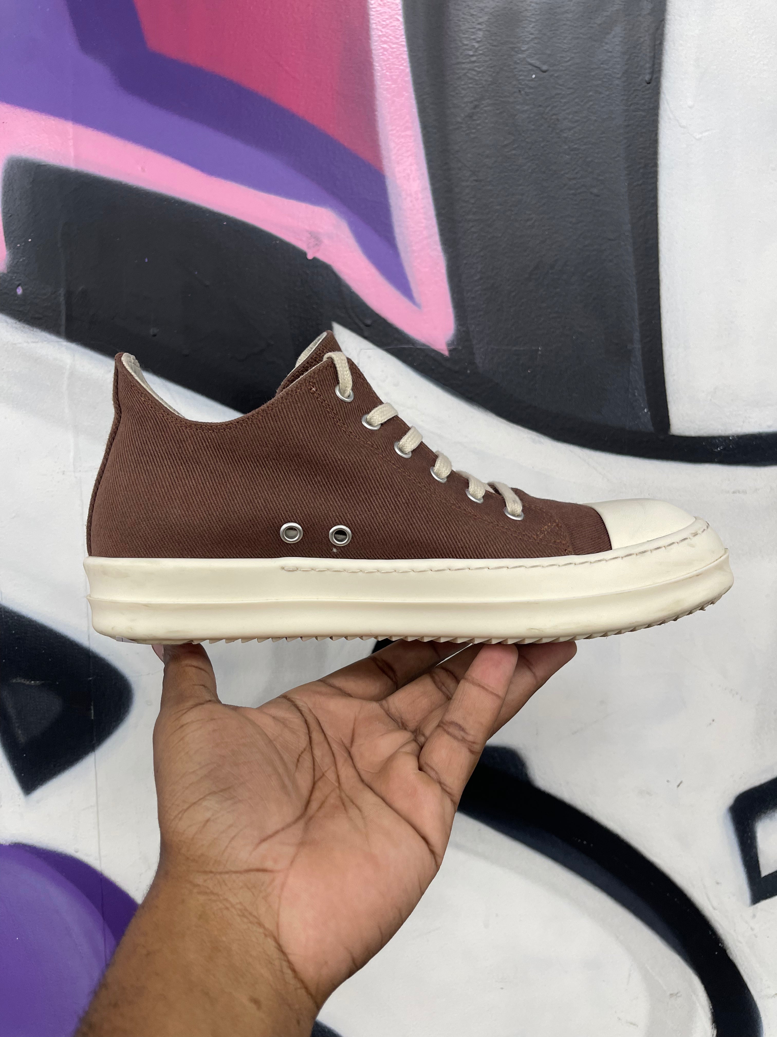 Rick Owens Brown 'DRKSHDW' Ramone Low Sneakers