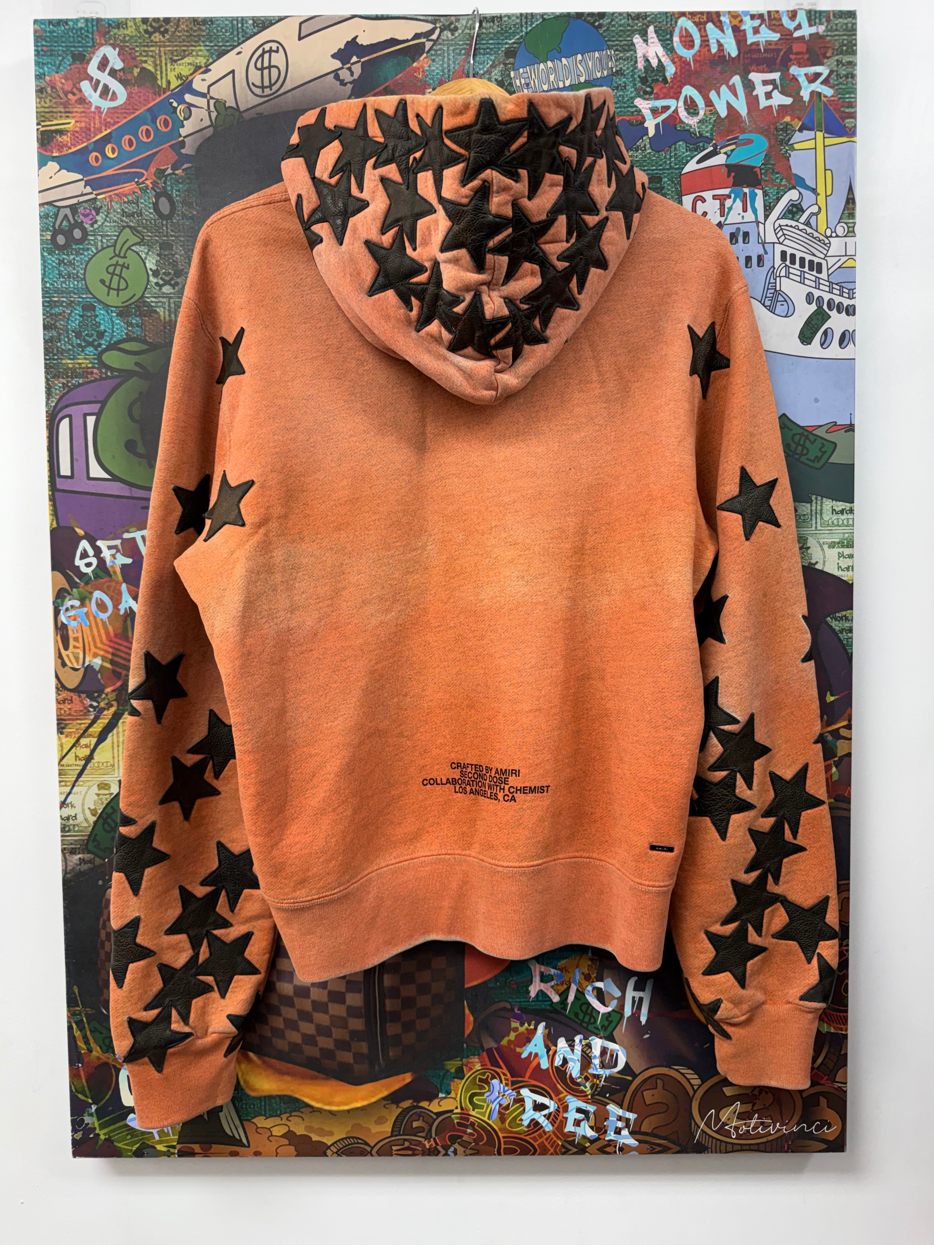 Amiri Orange Chemist Stars Hoodie
