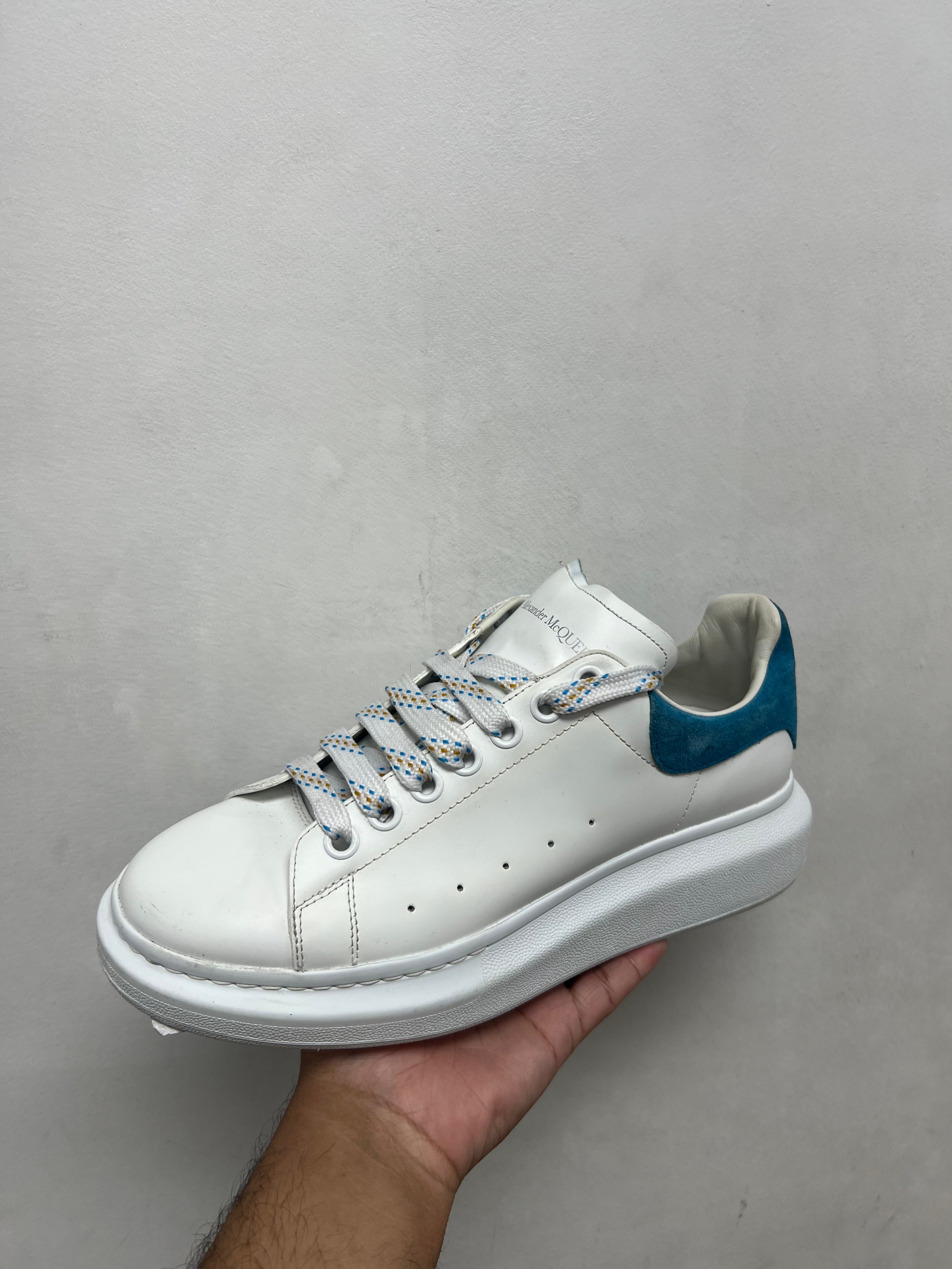 Alexander McQueen White Turquoise Oversized Sneakers