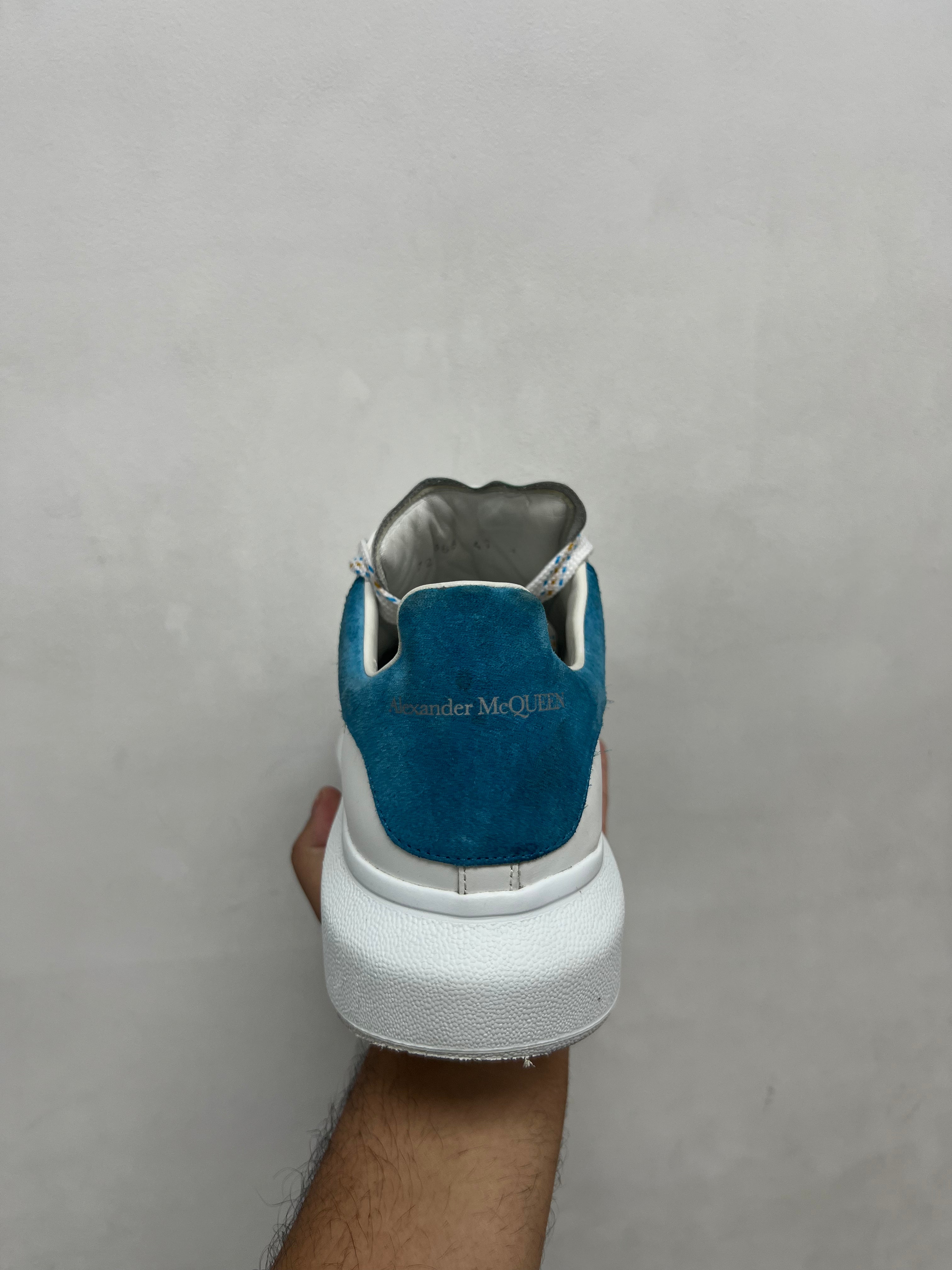 Alexander McQueen White Turquoise Oversized Sneakers