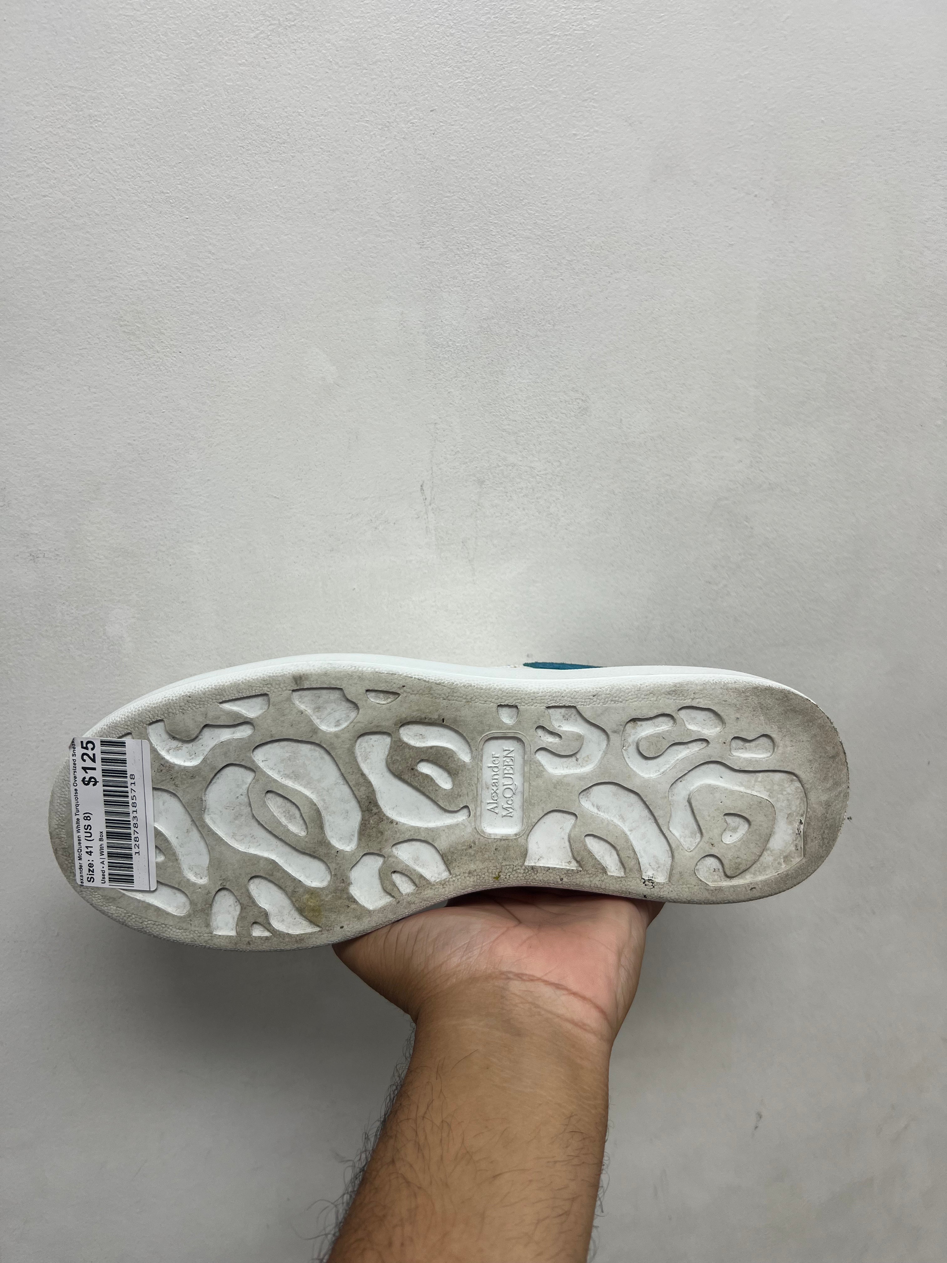 Alexander McQueen White Turquoise Oversized Sneakers