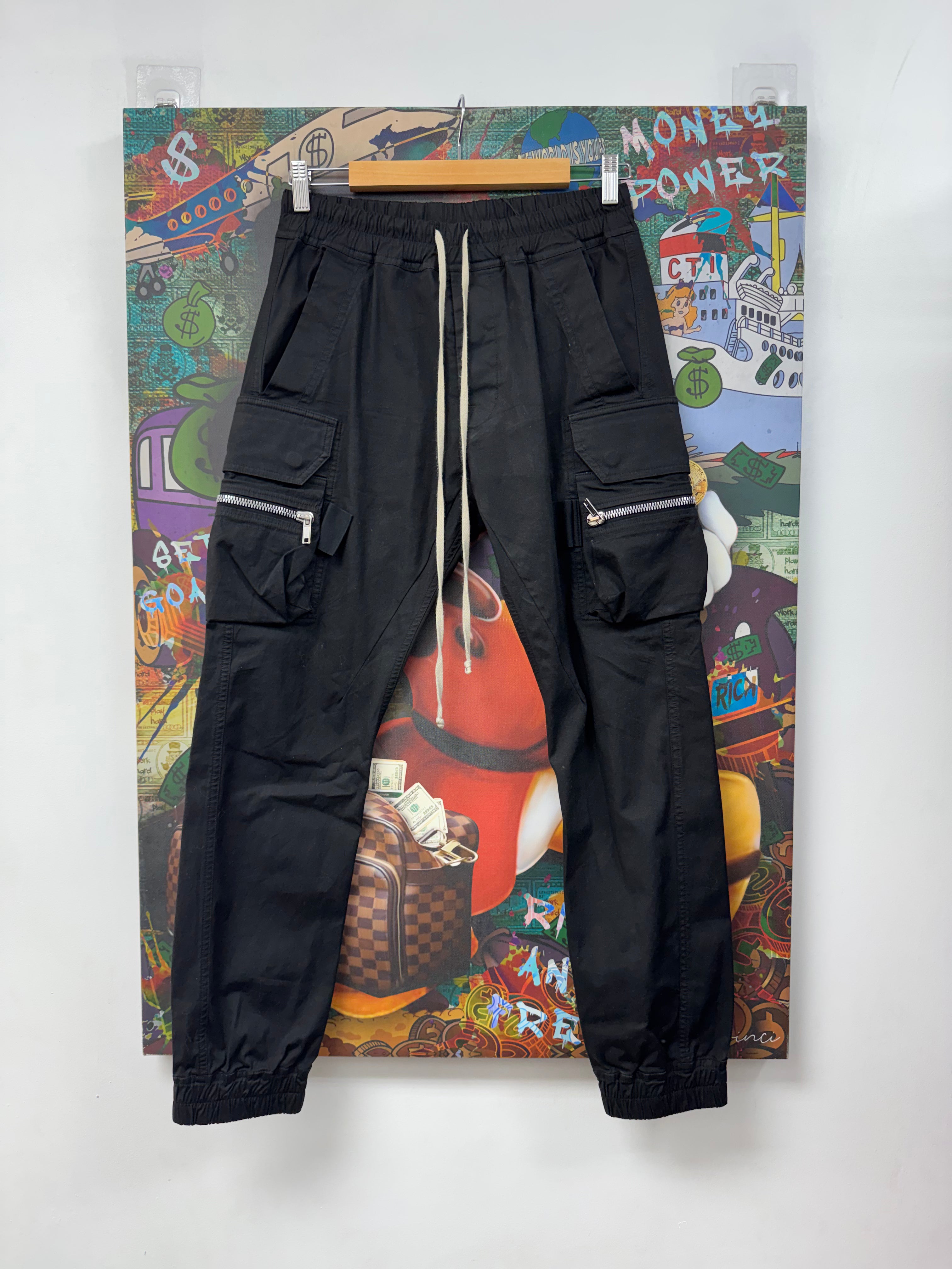 Rick Owens Black Mastodon Cargo Pants