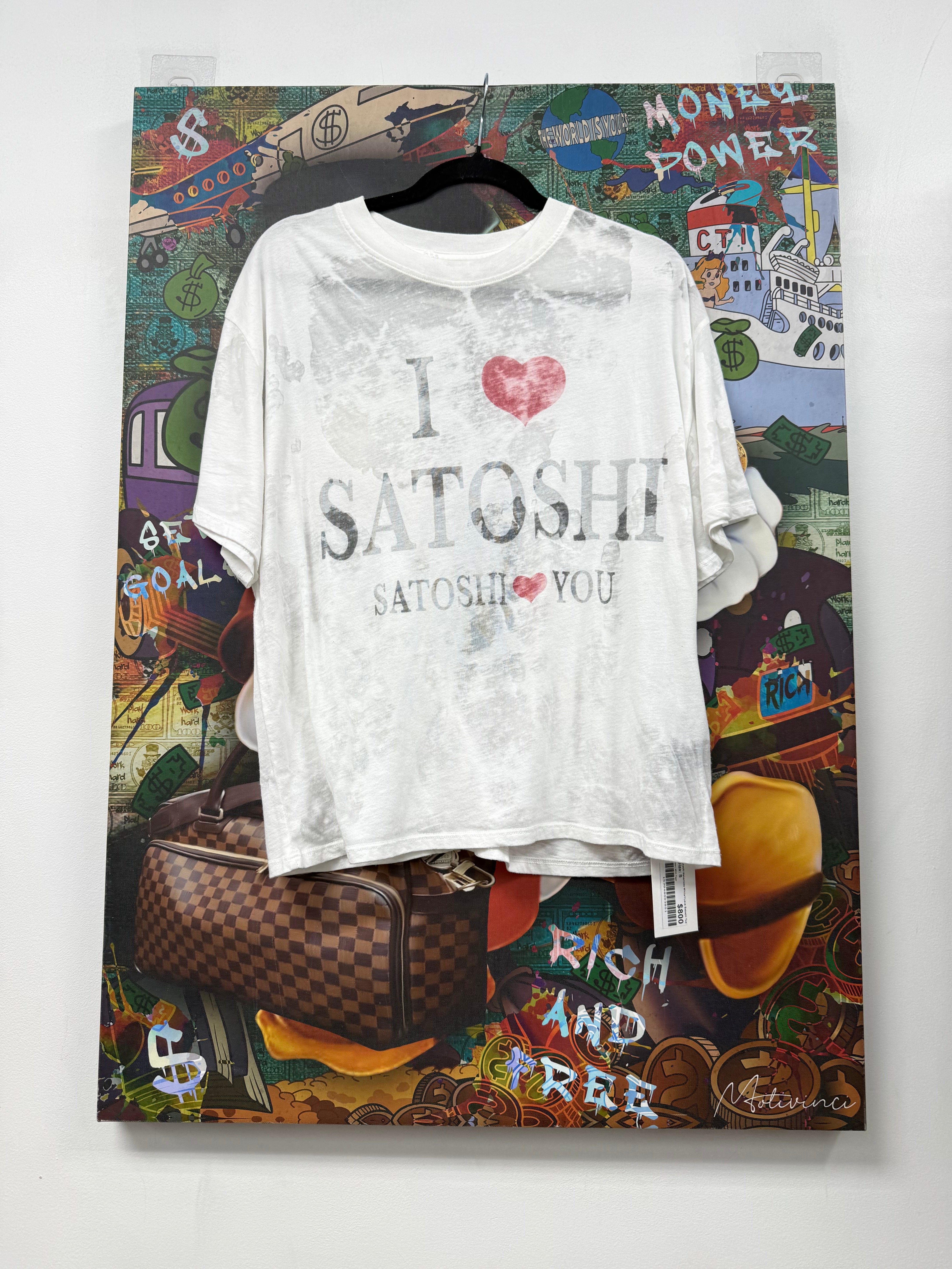 Satoshi Nakamoto White I Love Satoshi Tee