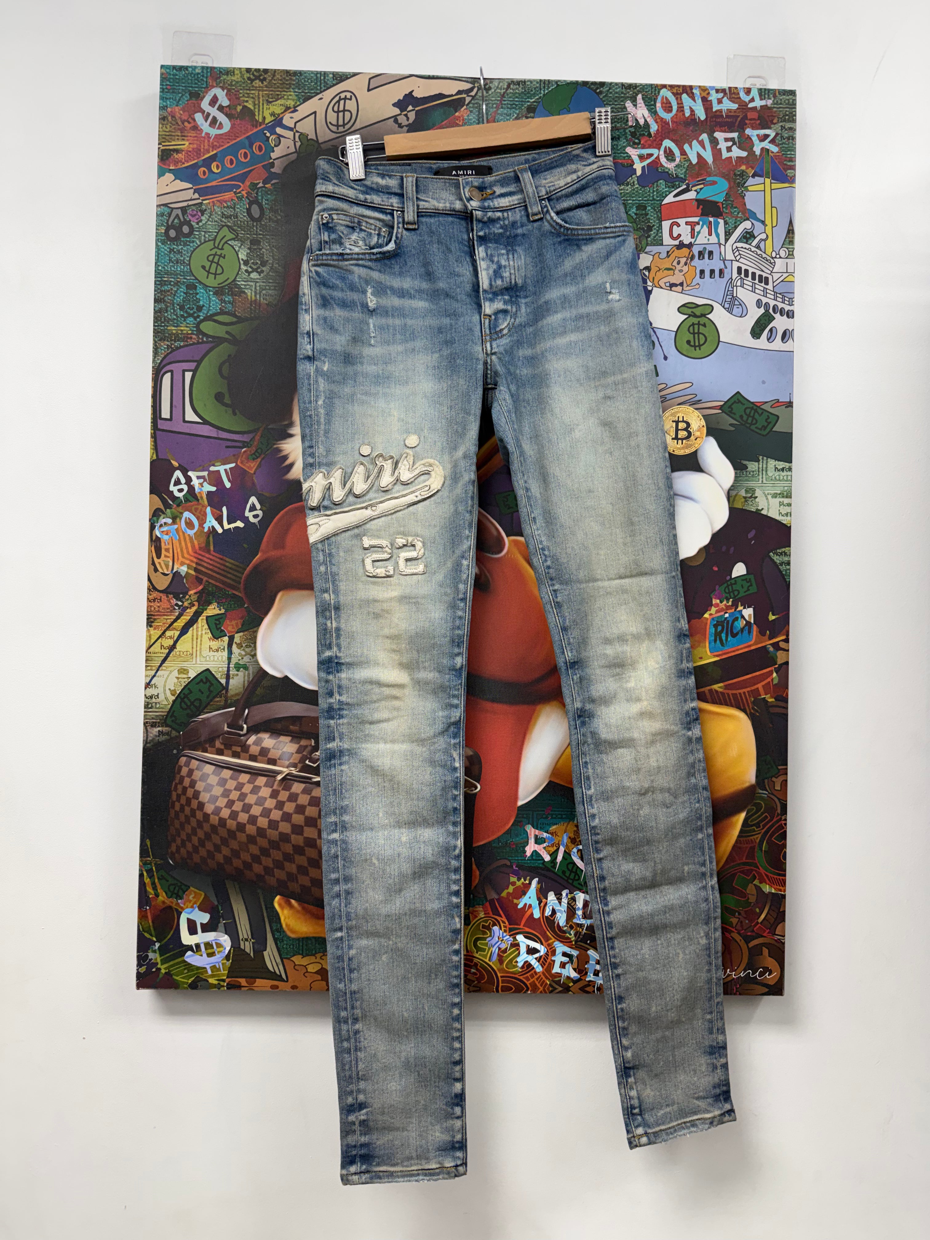 Amiri Light Wash 22 Side Logo (Altered Fits Small) Jeans
