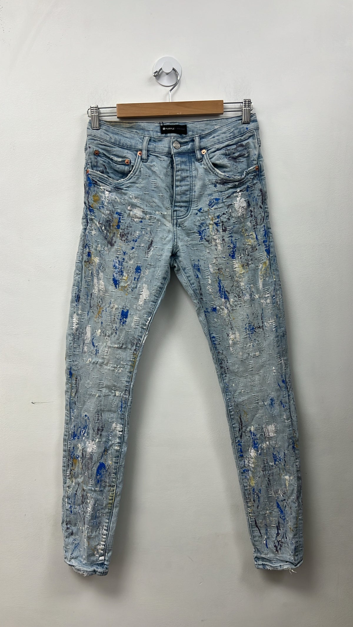 Purple Brand Light Wash Purple Splatter Jeans