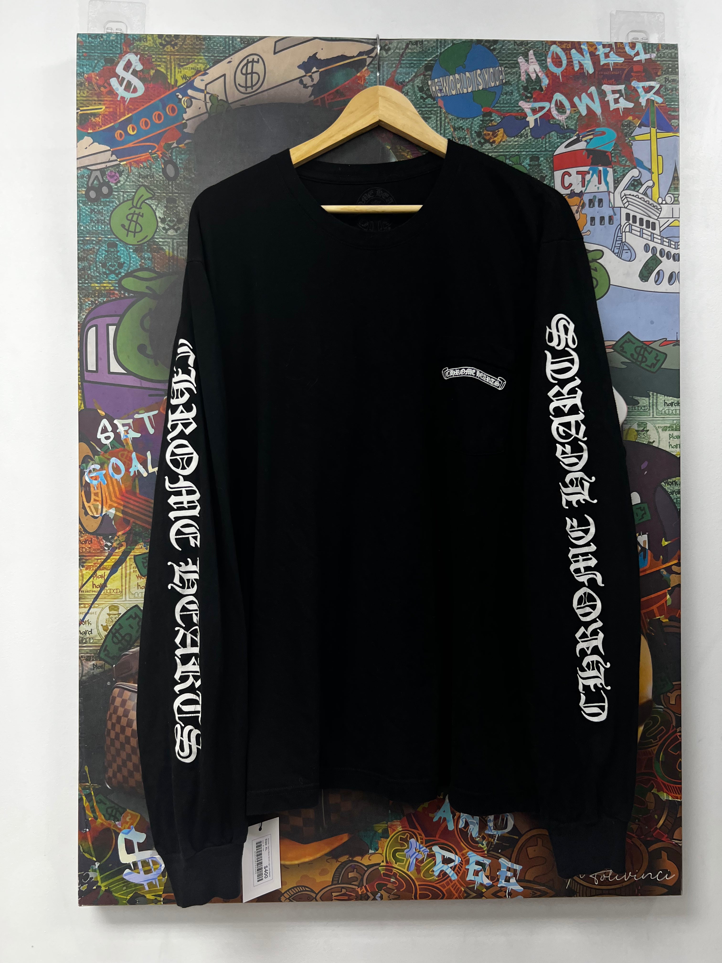 Chrome Hearts Black Scroll Logo Long Sleeve