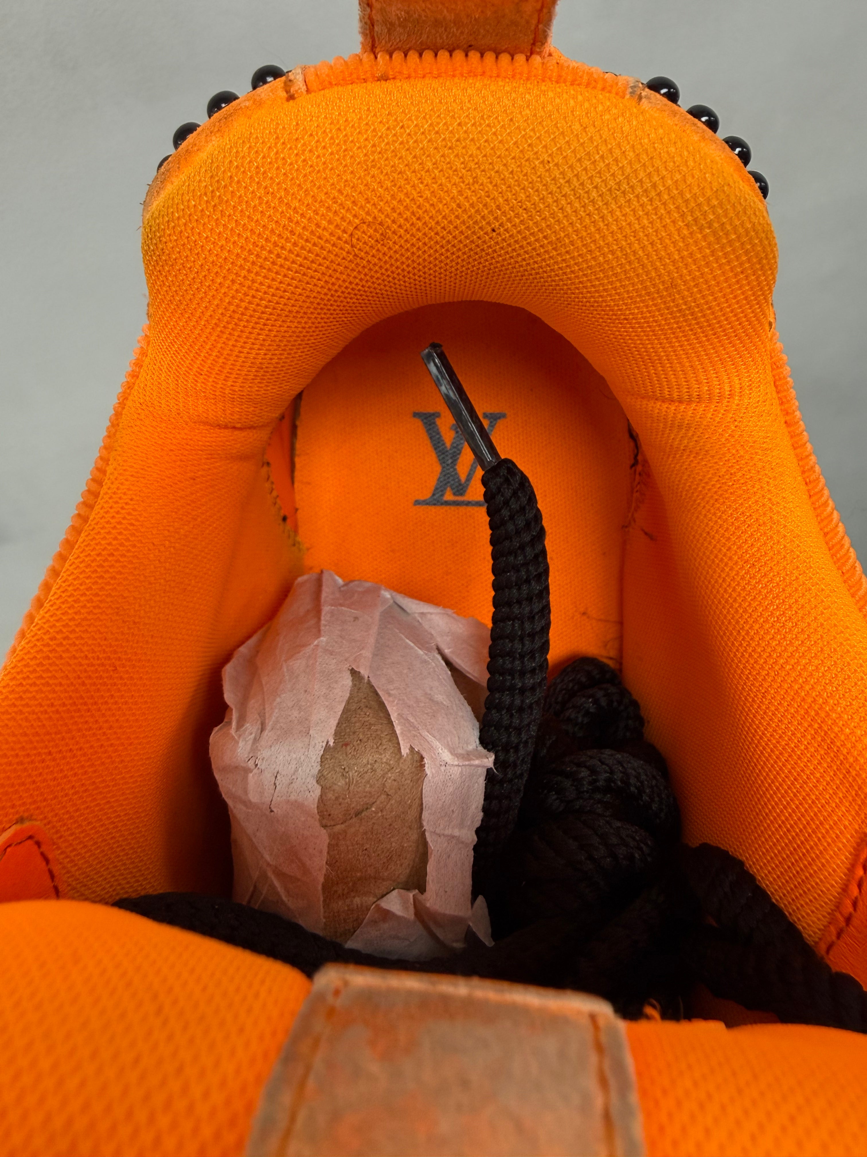 Louis Vuitton Orange Black Studded Skate Sneakers