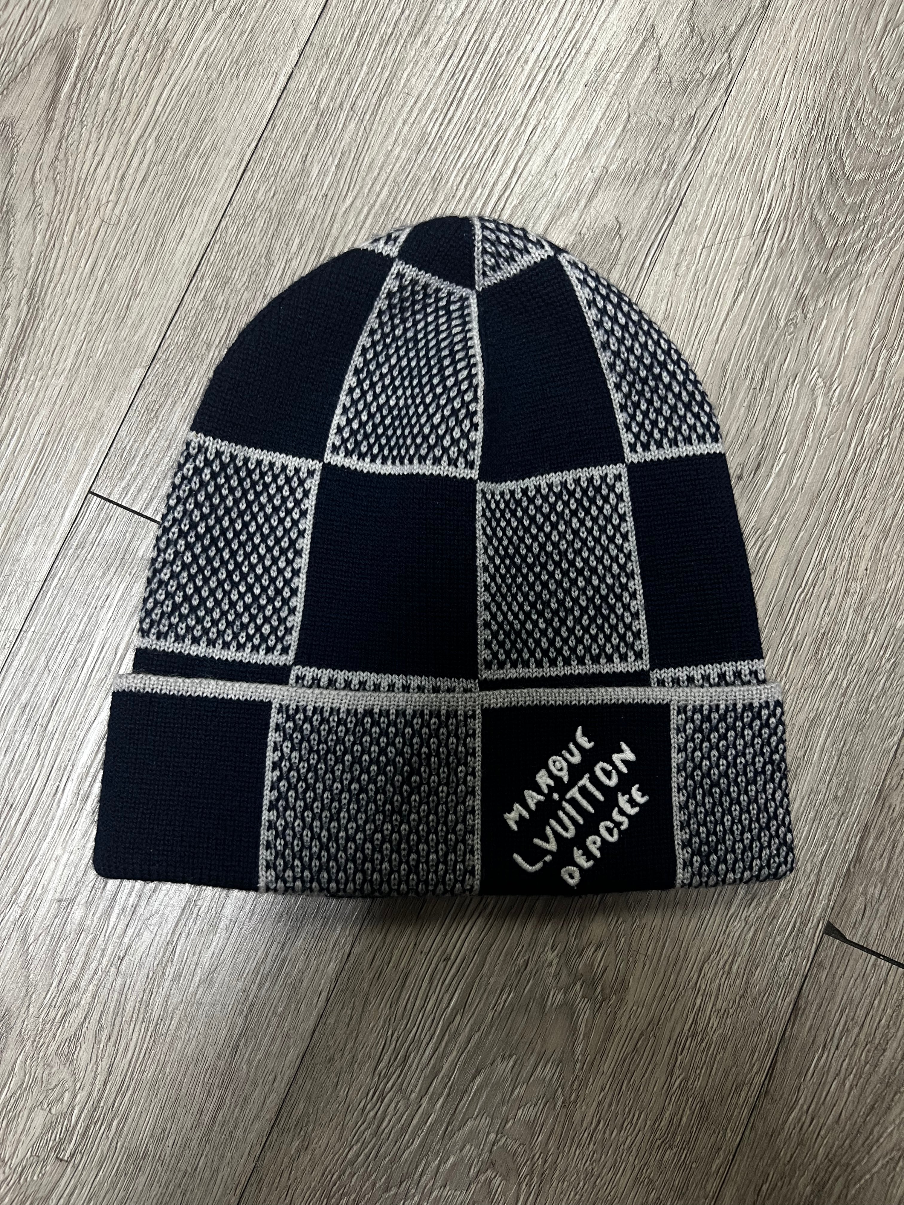 Louis Vuitton Navy Damier Marque Beanie