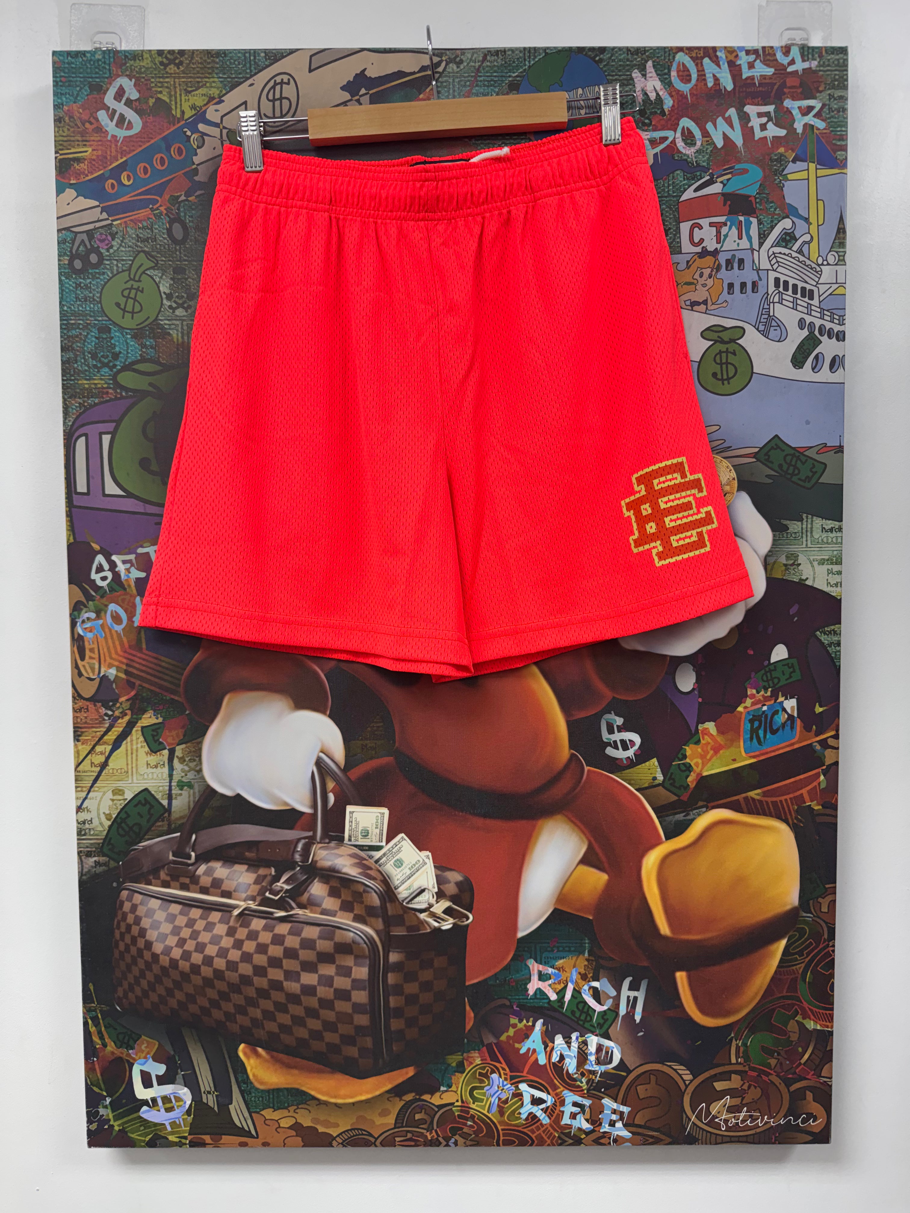 Eric Emanuel Fiery Coral Shorts