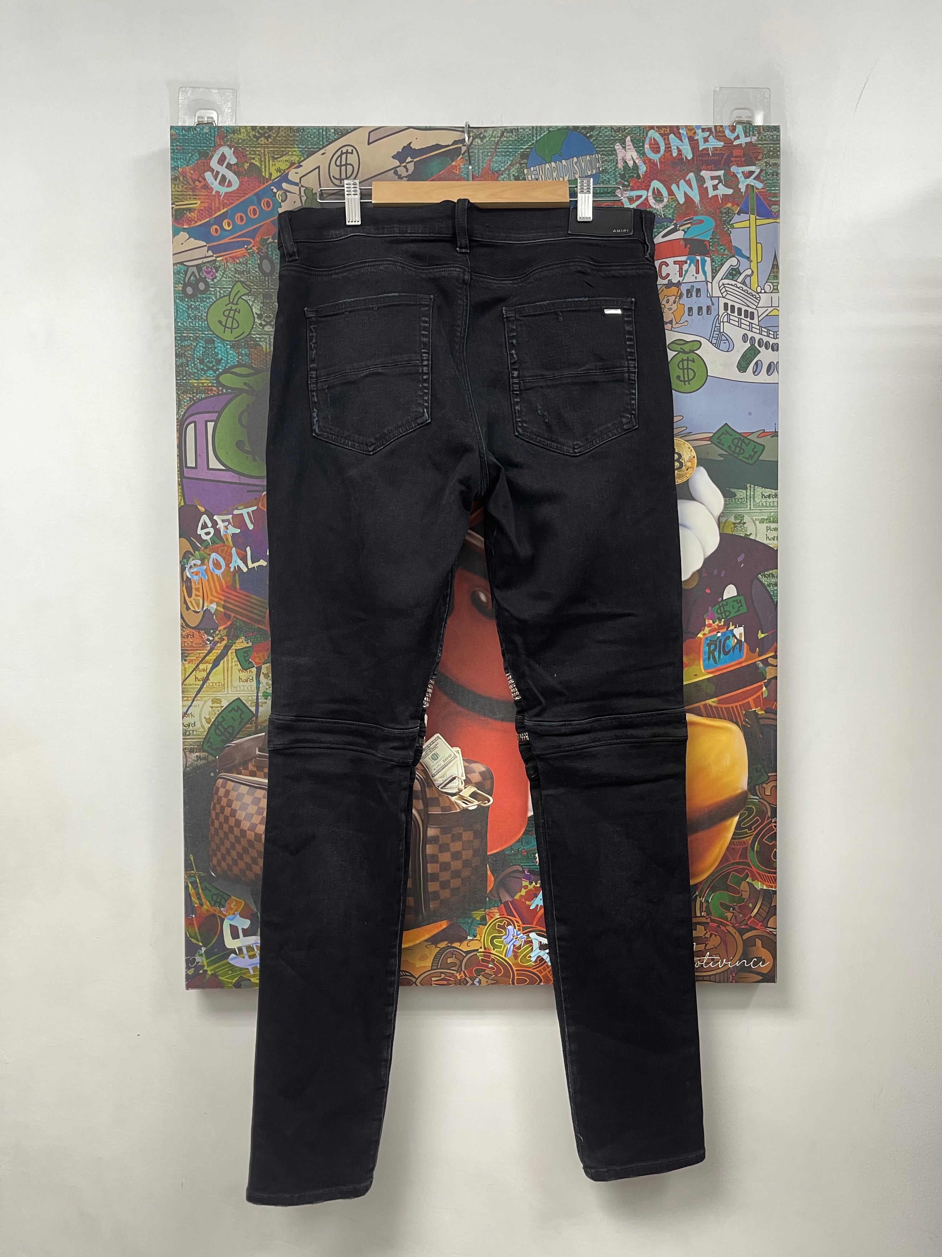 Amiri MX2 Black Brown Bandana Patch Jeans
