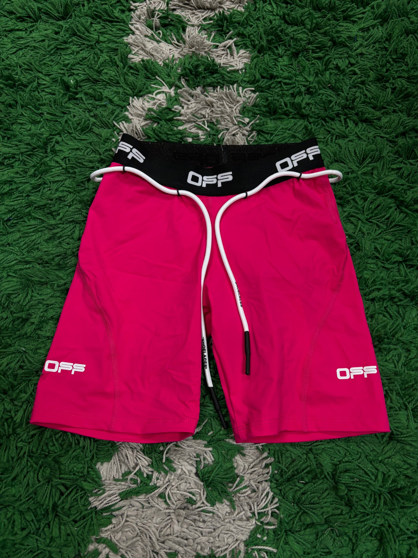 Off White Biker Shorts Black Pink New Small With Tags