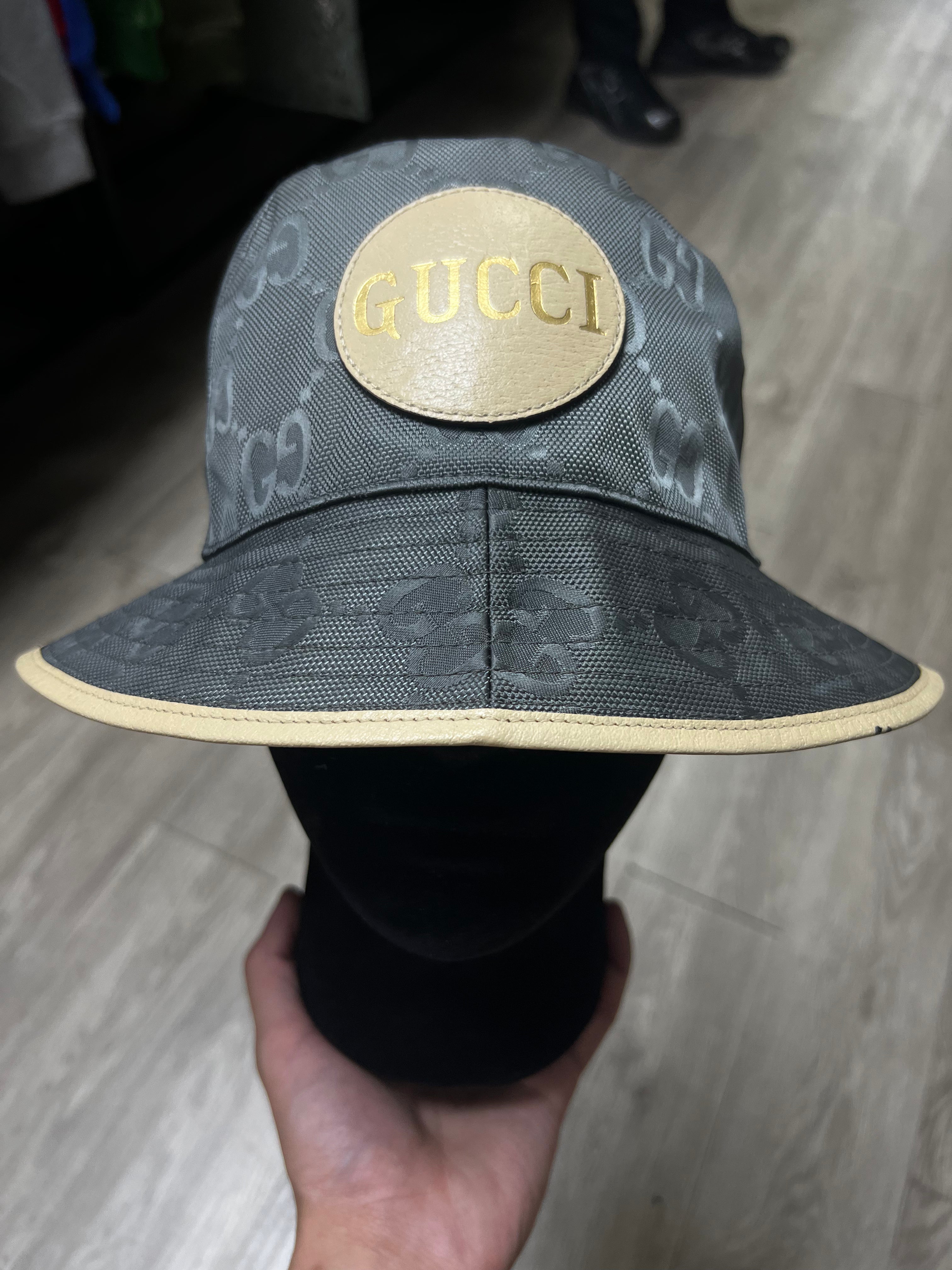 Gucci Grey GG Monogram Bucket Hat