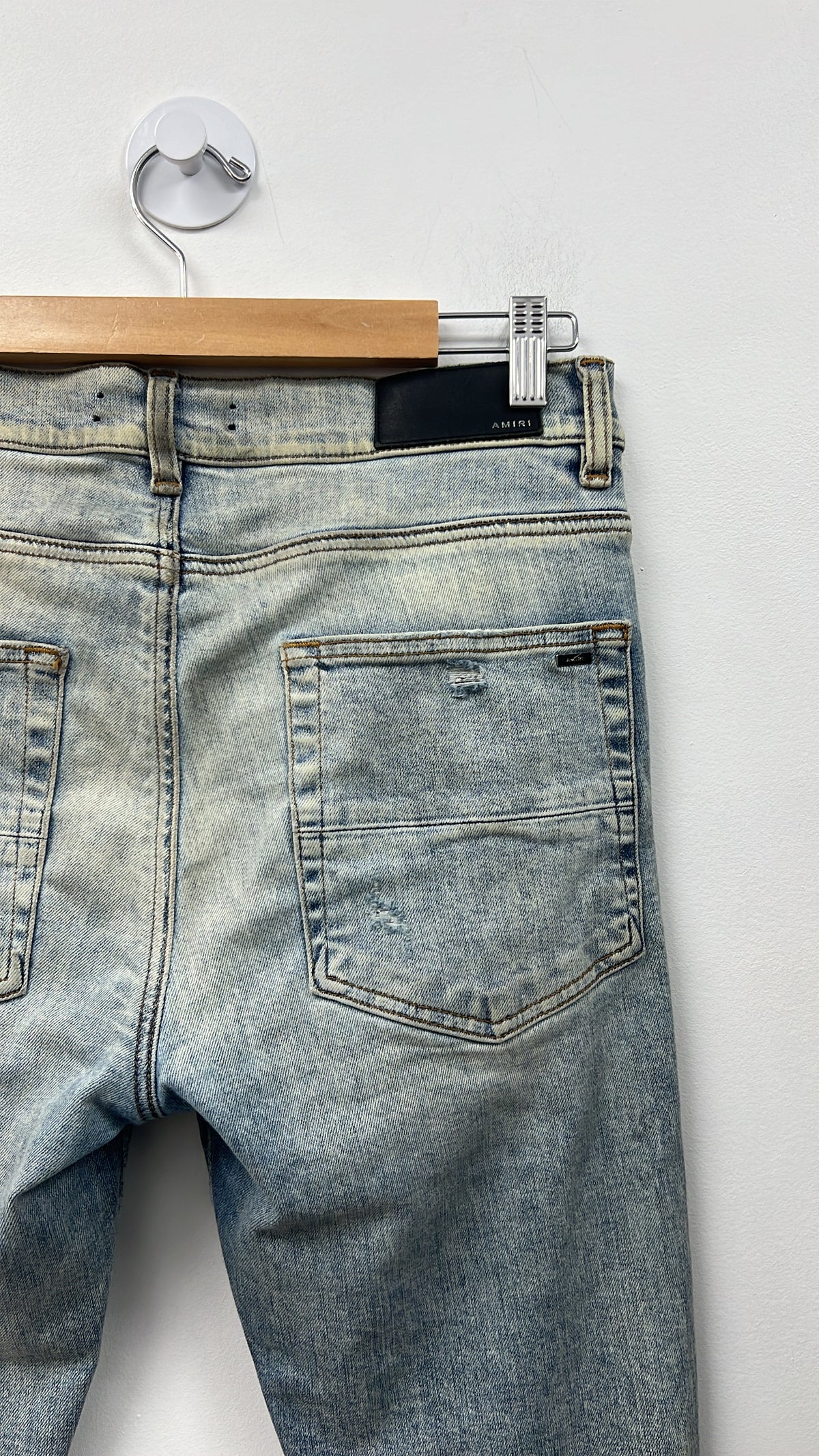 Amiri MX1 Stone Wash Aqua Patch Jeans