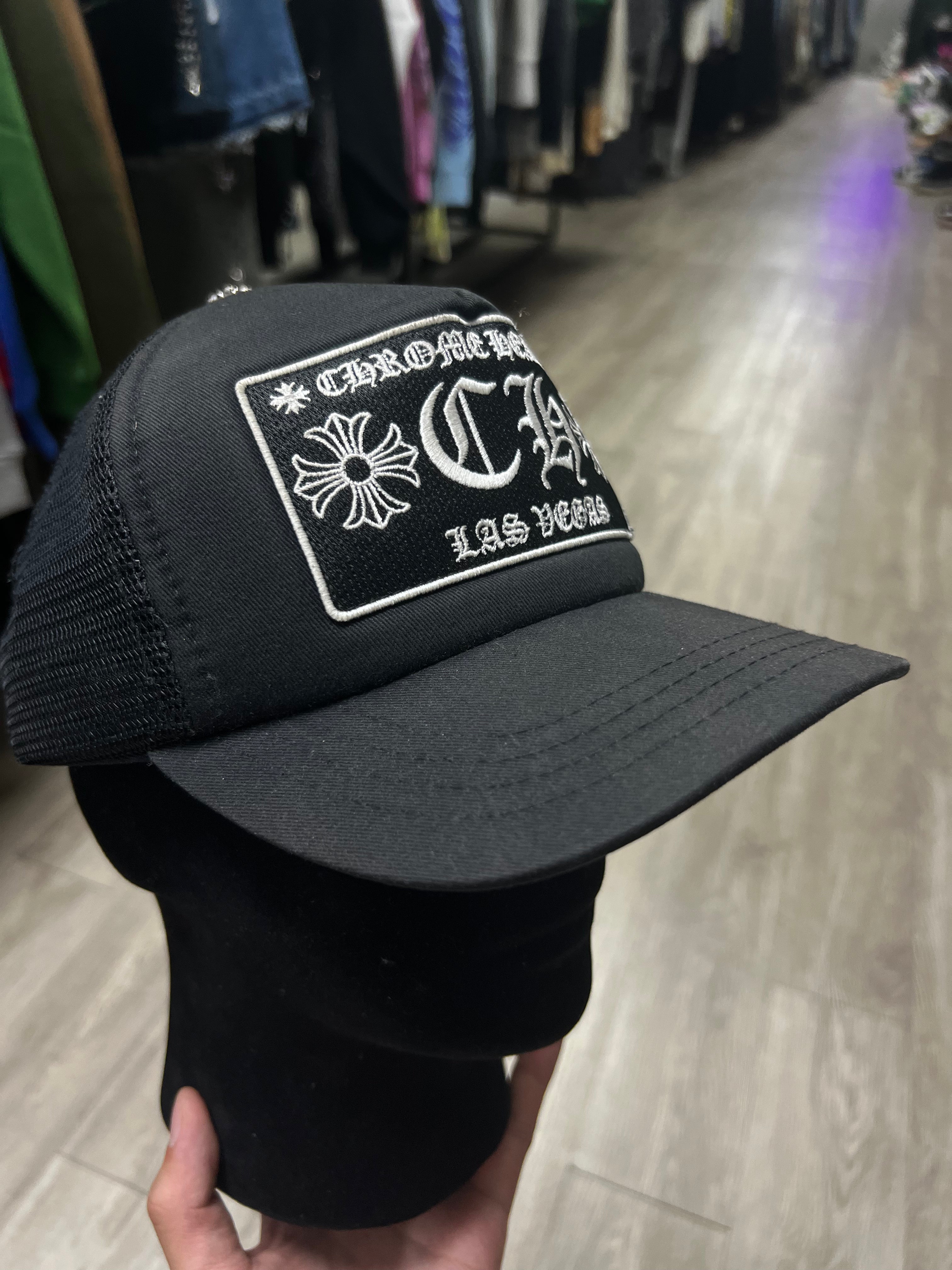 Chrome Hearts Black CH Las Vegas Trucker Hat
